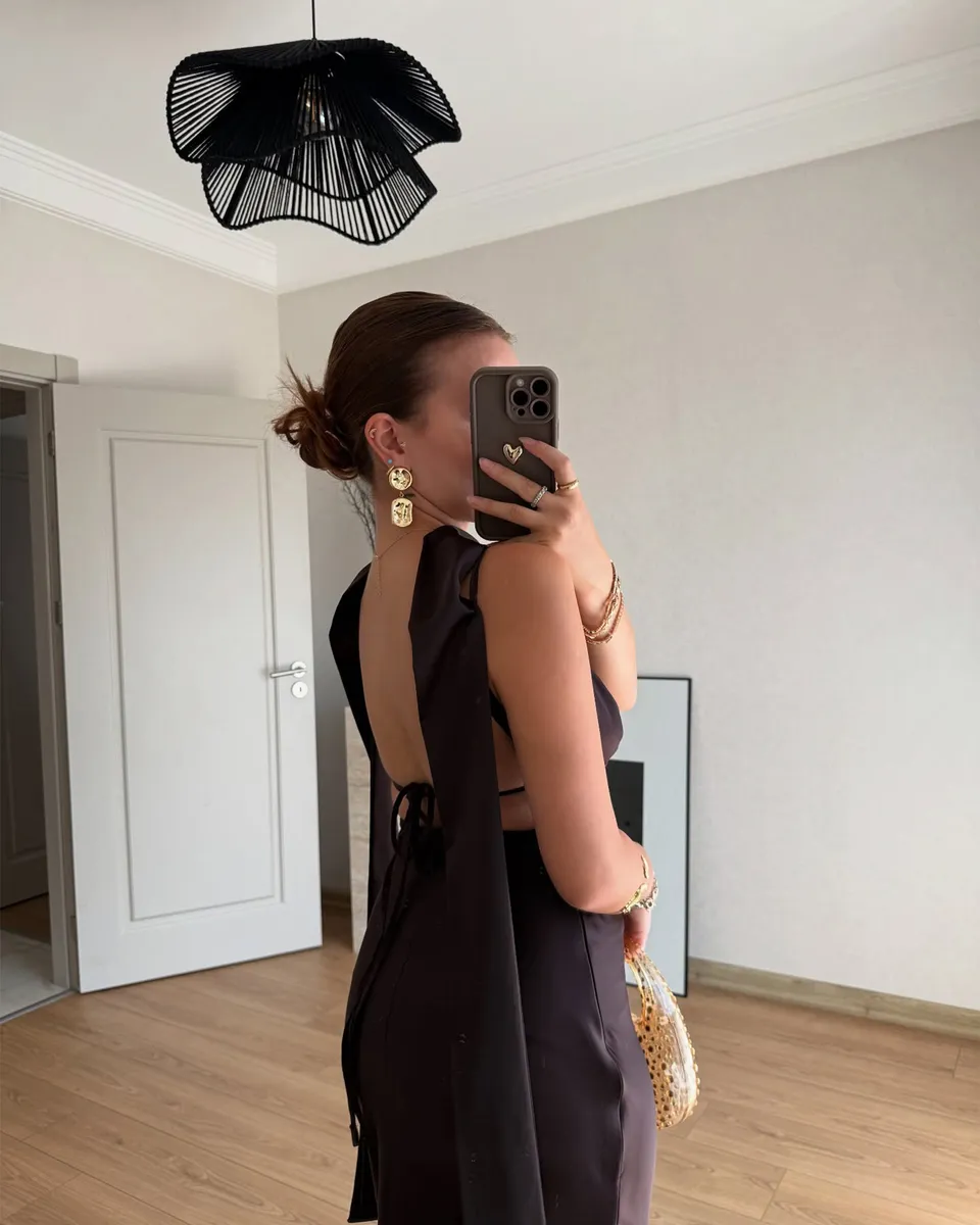 Midi haljina Dimitri - smeđa - Slika 3