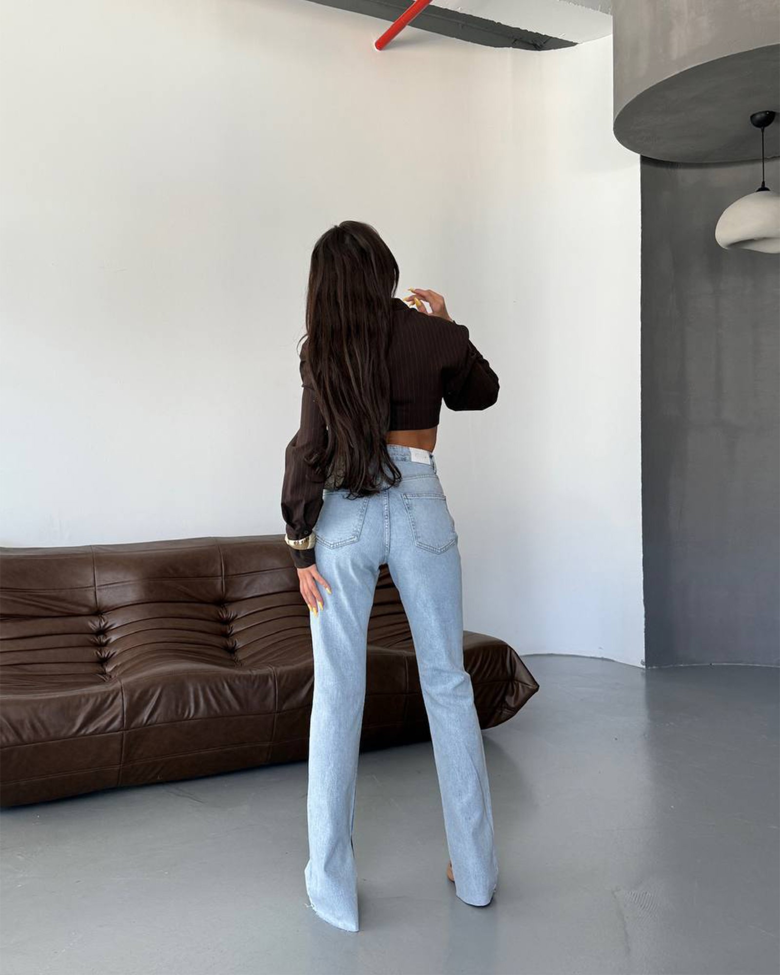 Farmerice na koso kopčanje Pena - svijetli teksas - Slika 3