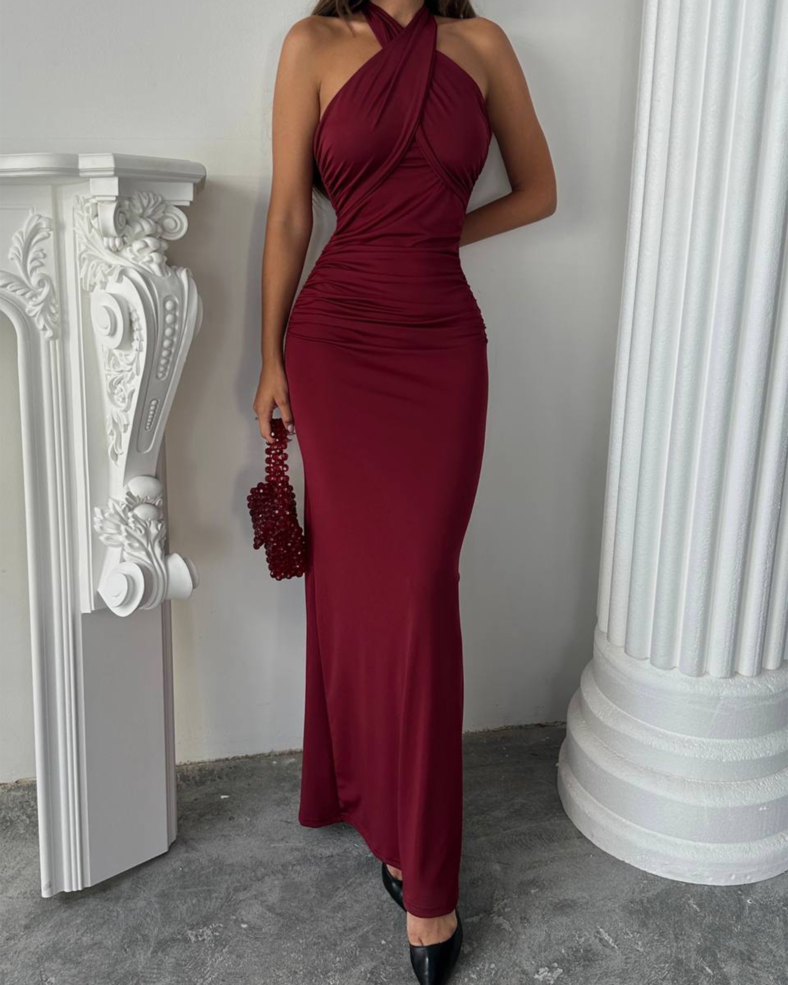 Maxi haljina Helios - bordo