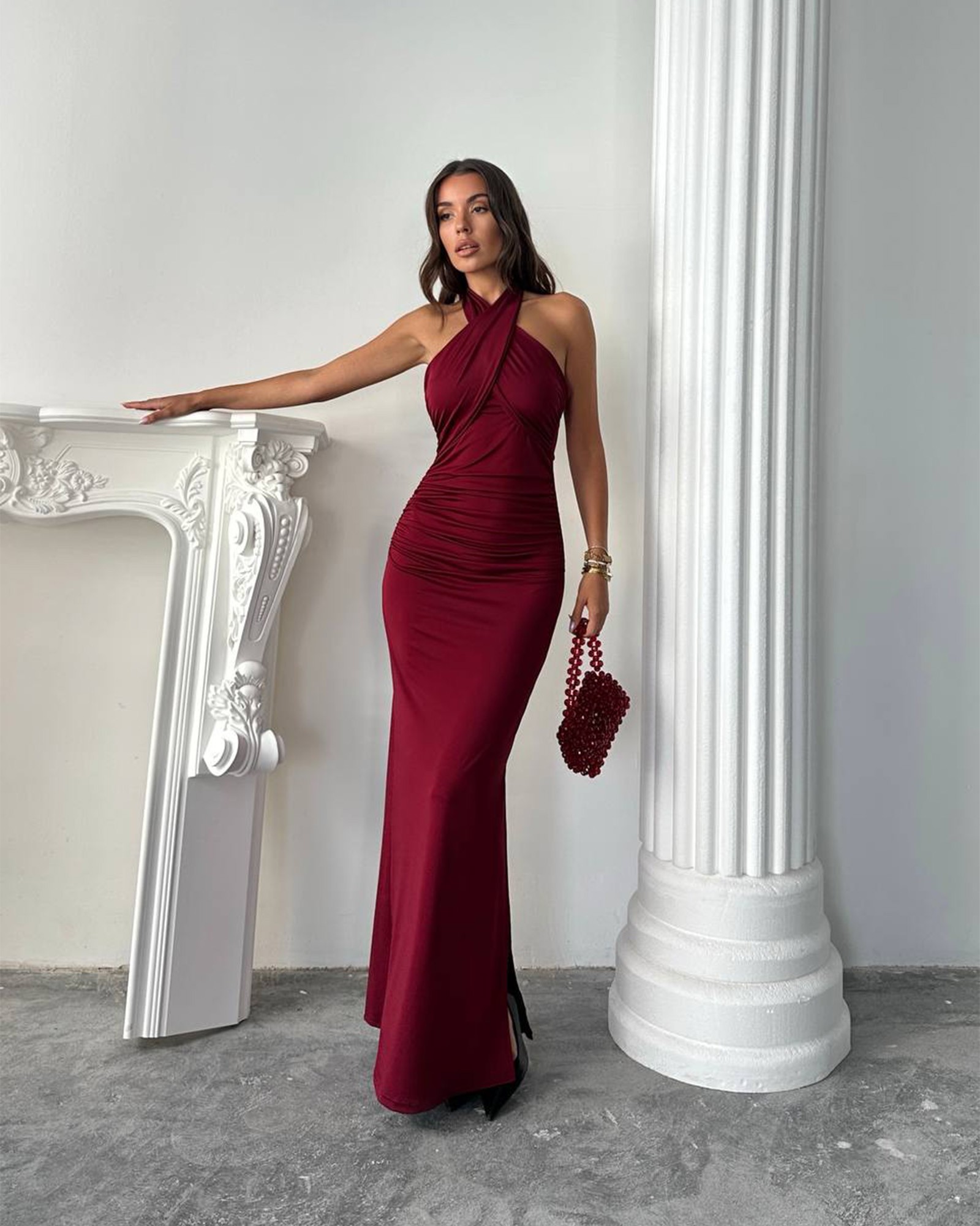 Maxi haljina Helios - bordo