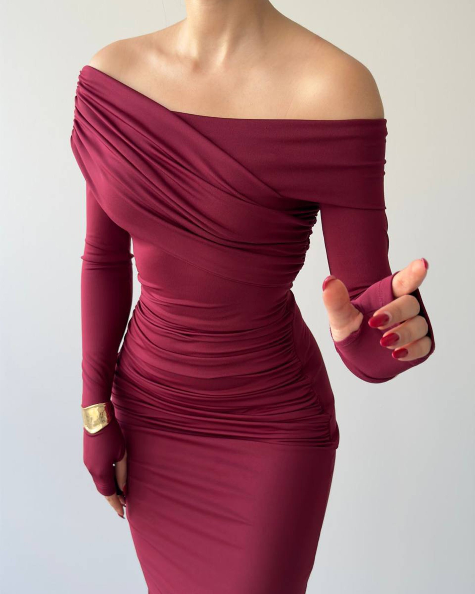 Midi haljina Margie - bordo