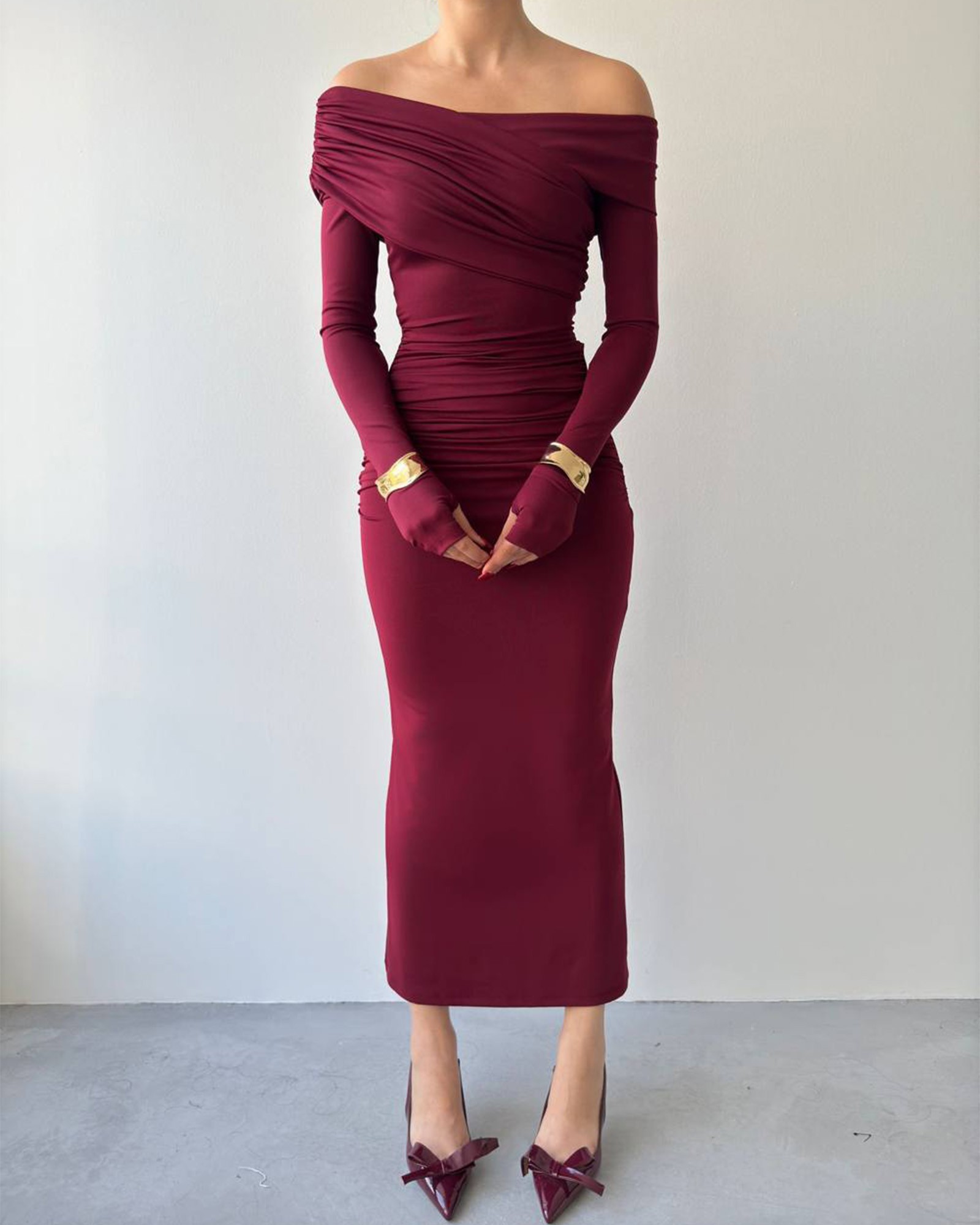 Midi haljina Margie - bordo