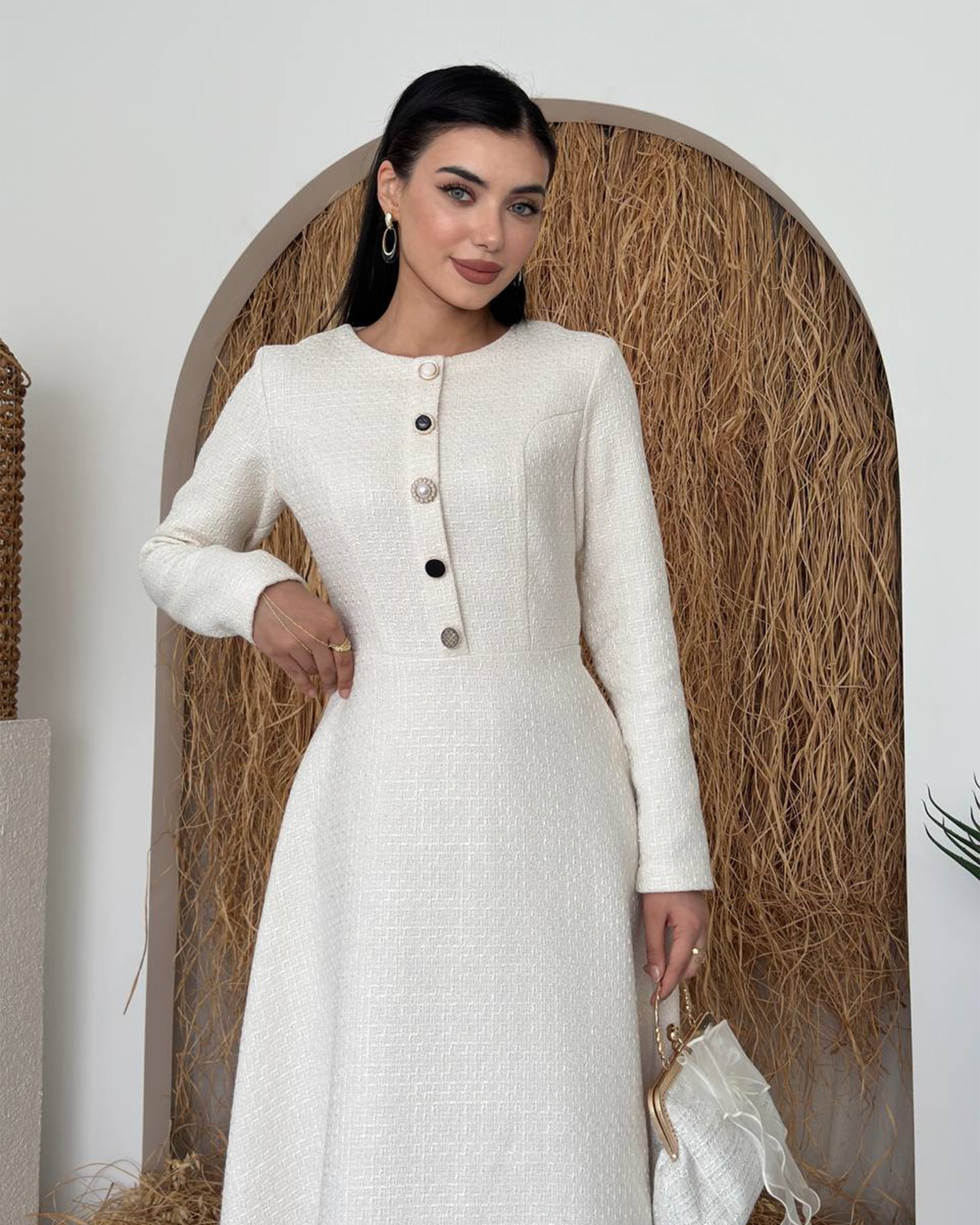 Midi haljina Alouette - cream bijela