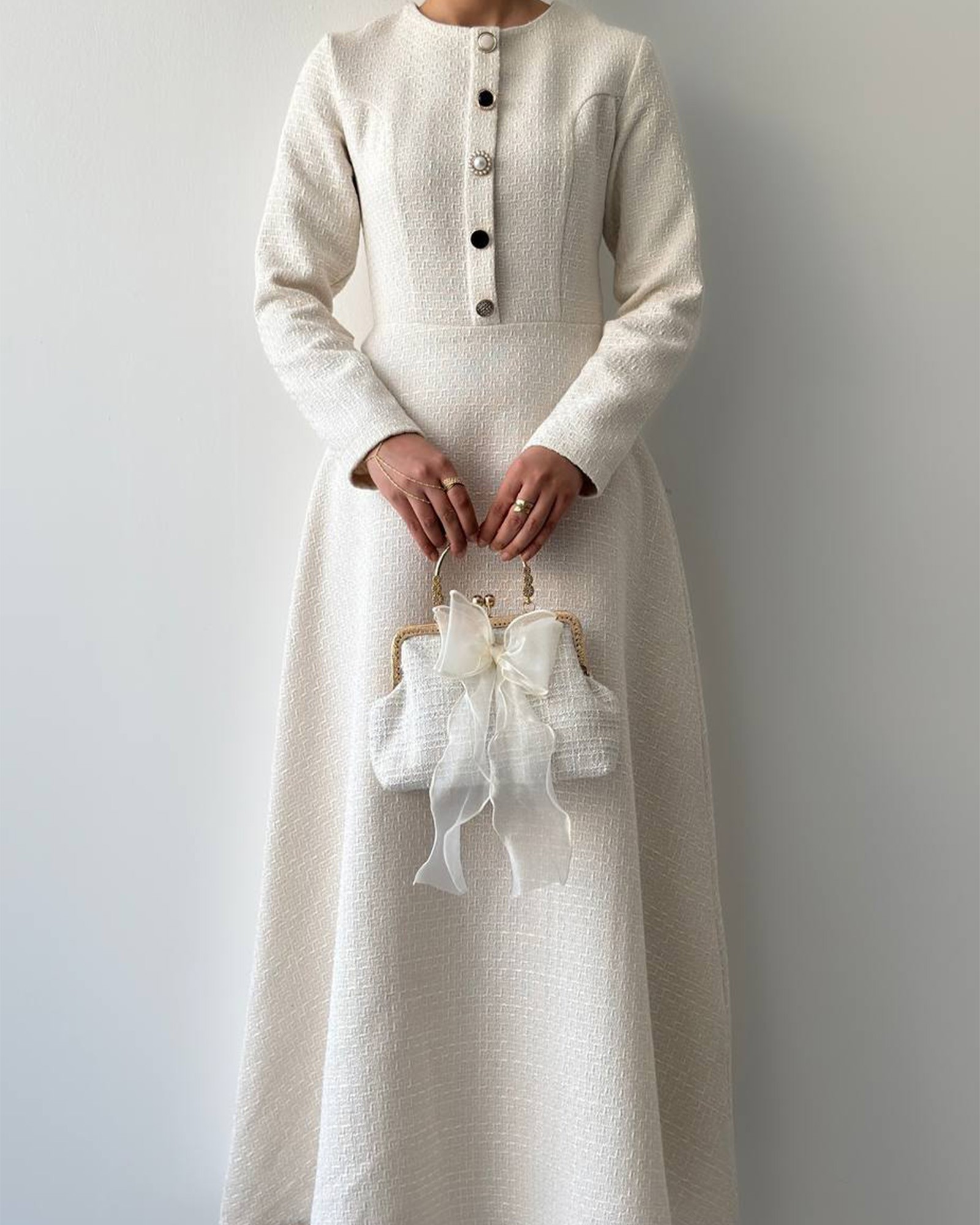Midi haljina Alouette - cream bijela