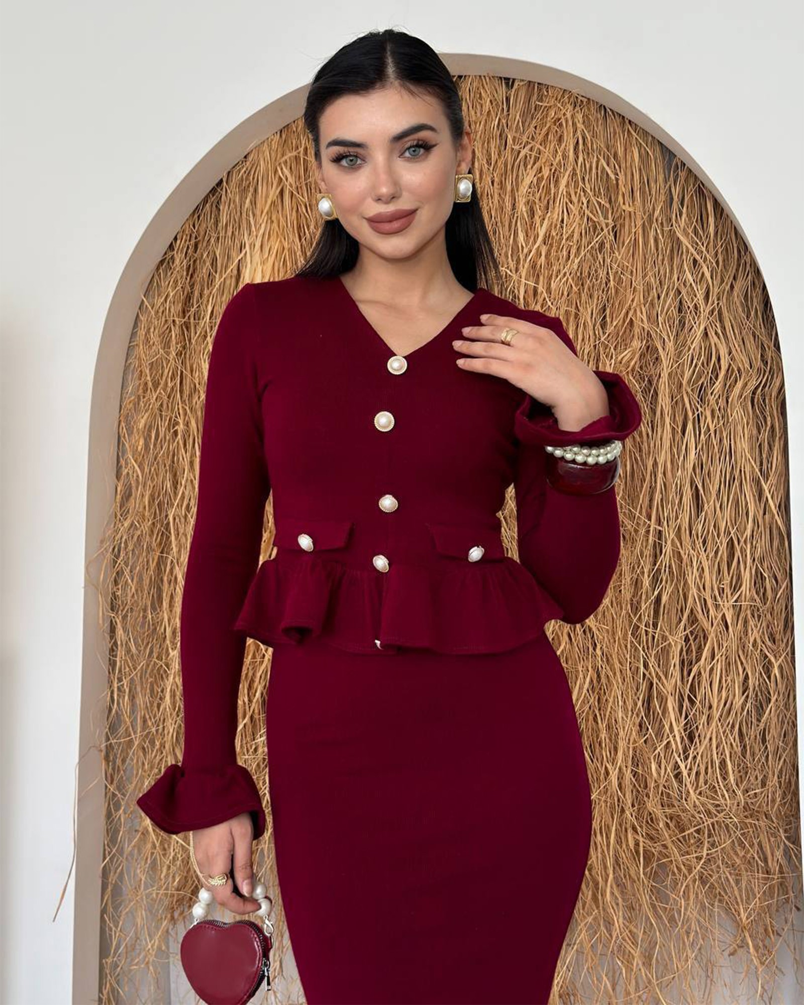 Dvodjelni set Maude - bordo