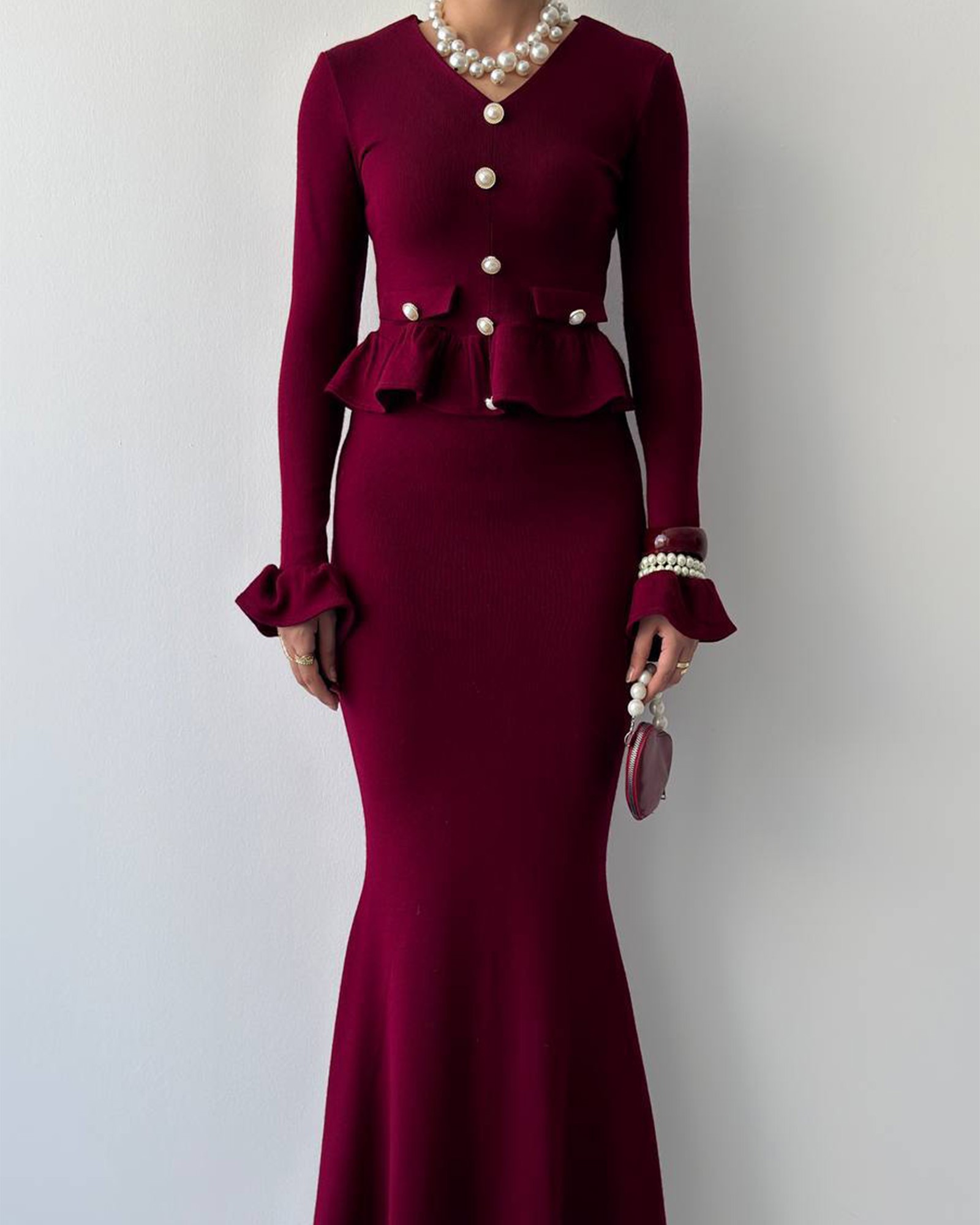 Dvodjelni set Maude - bordo