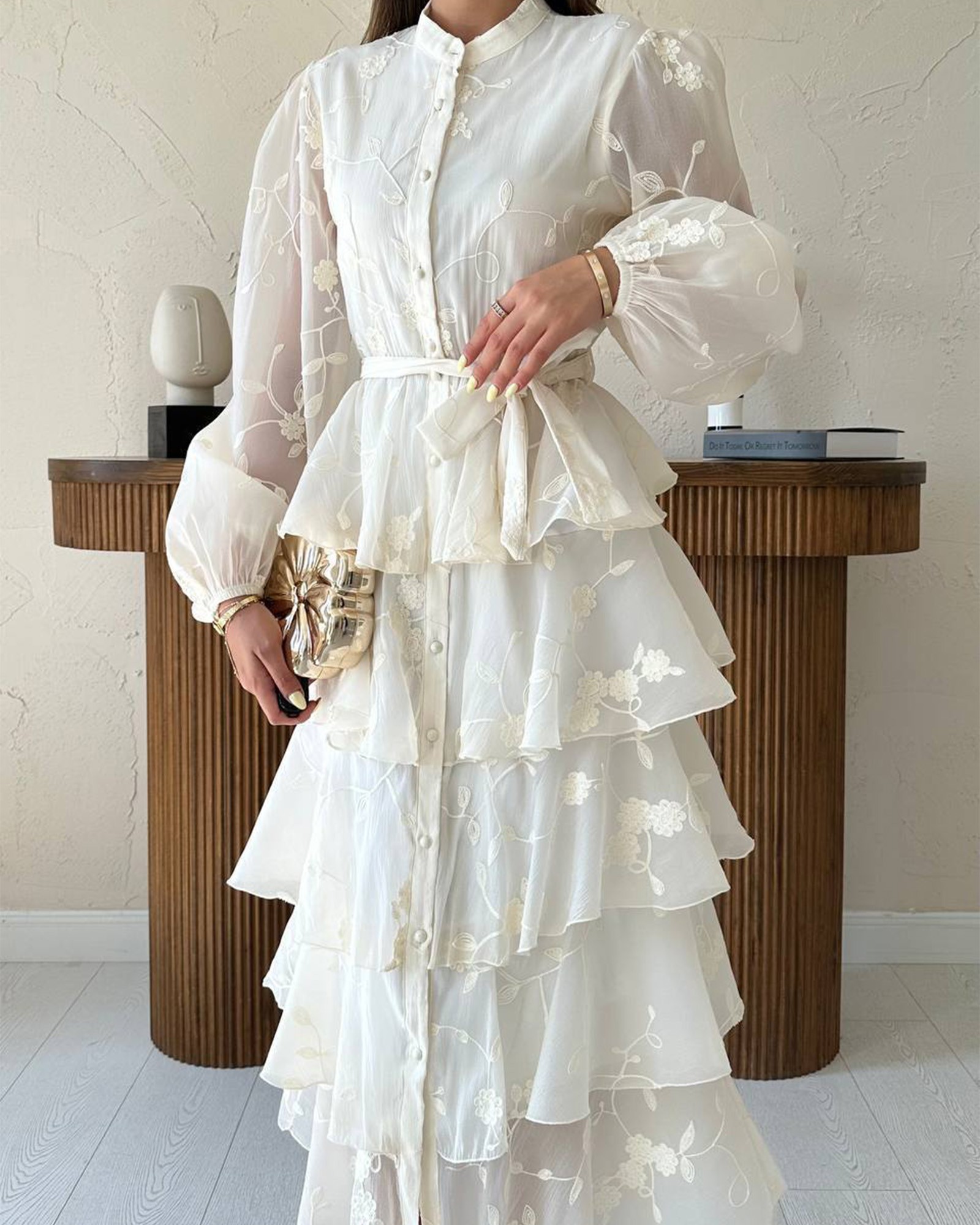 Midi haljina Aviora - cream