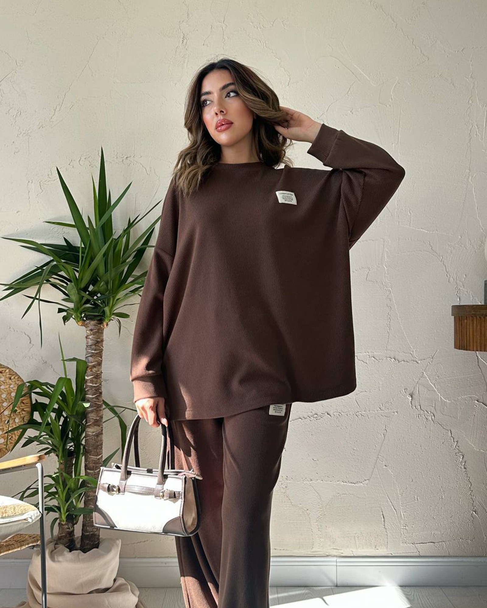 Dvodjelni set Nalini - smeđi - Slika 5