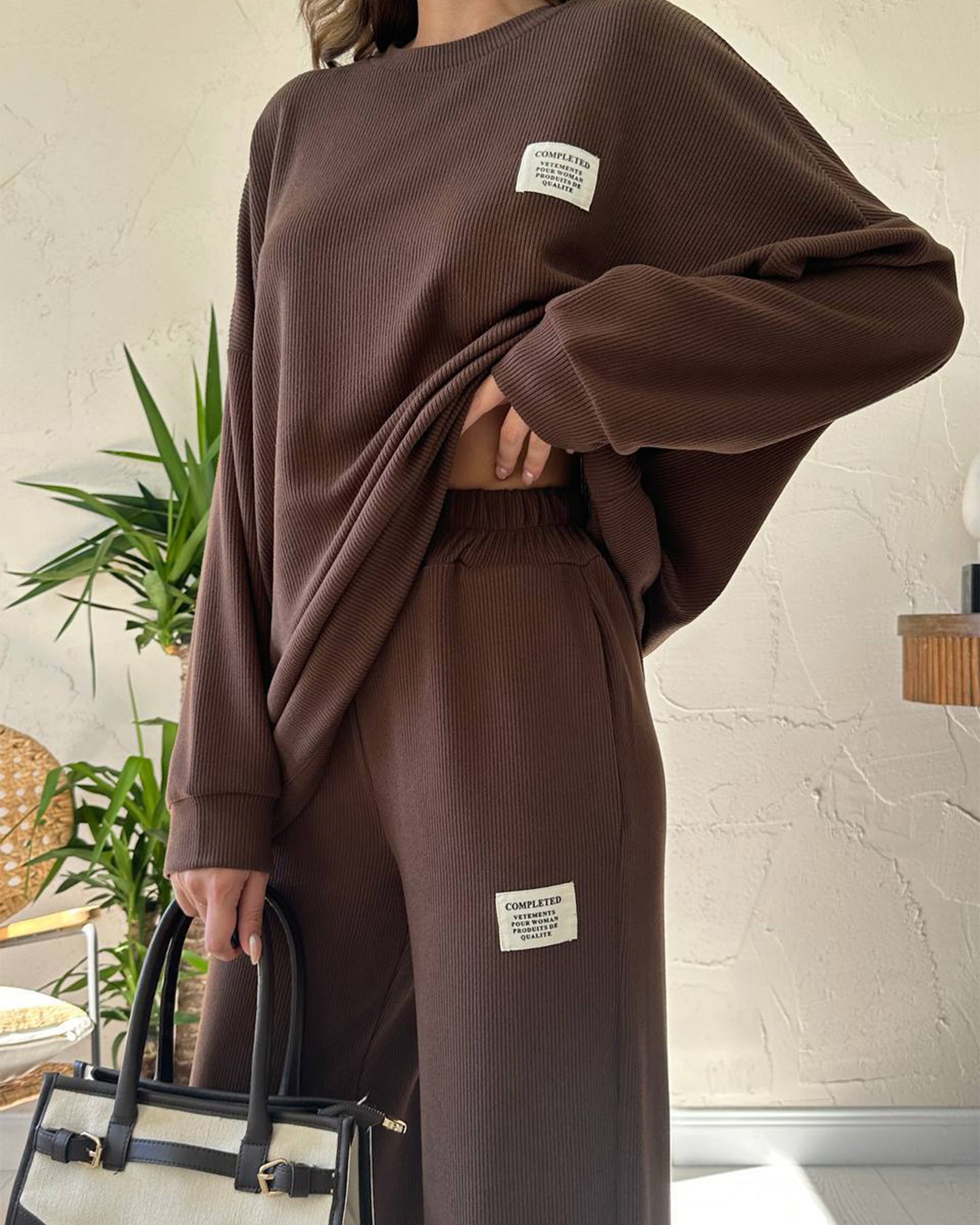 Dvodjelni set Nalini - smeđi - Slika 8