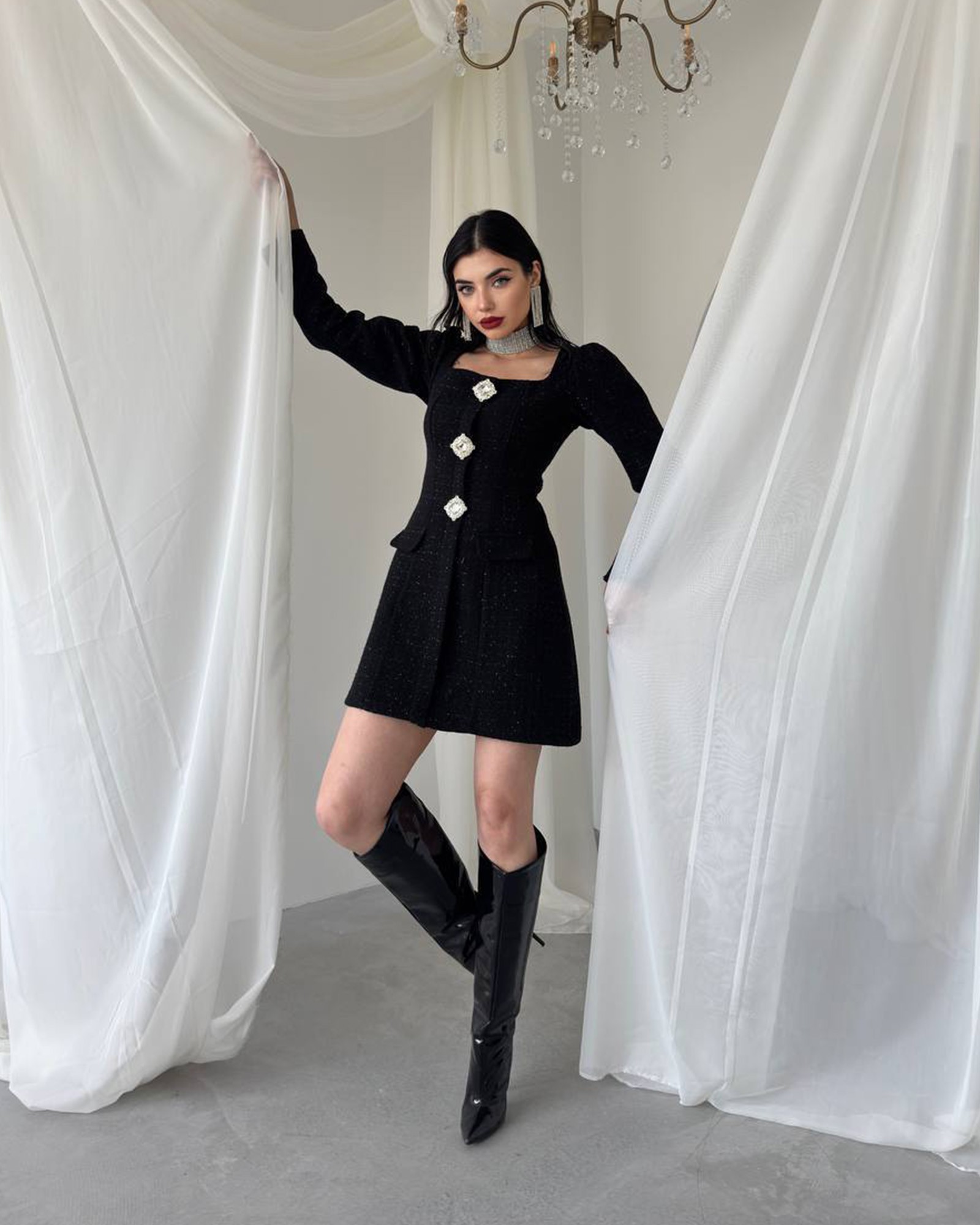 Mini haljina Lauserna - crna - Slika 6