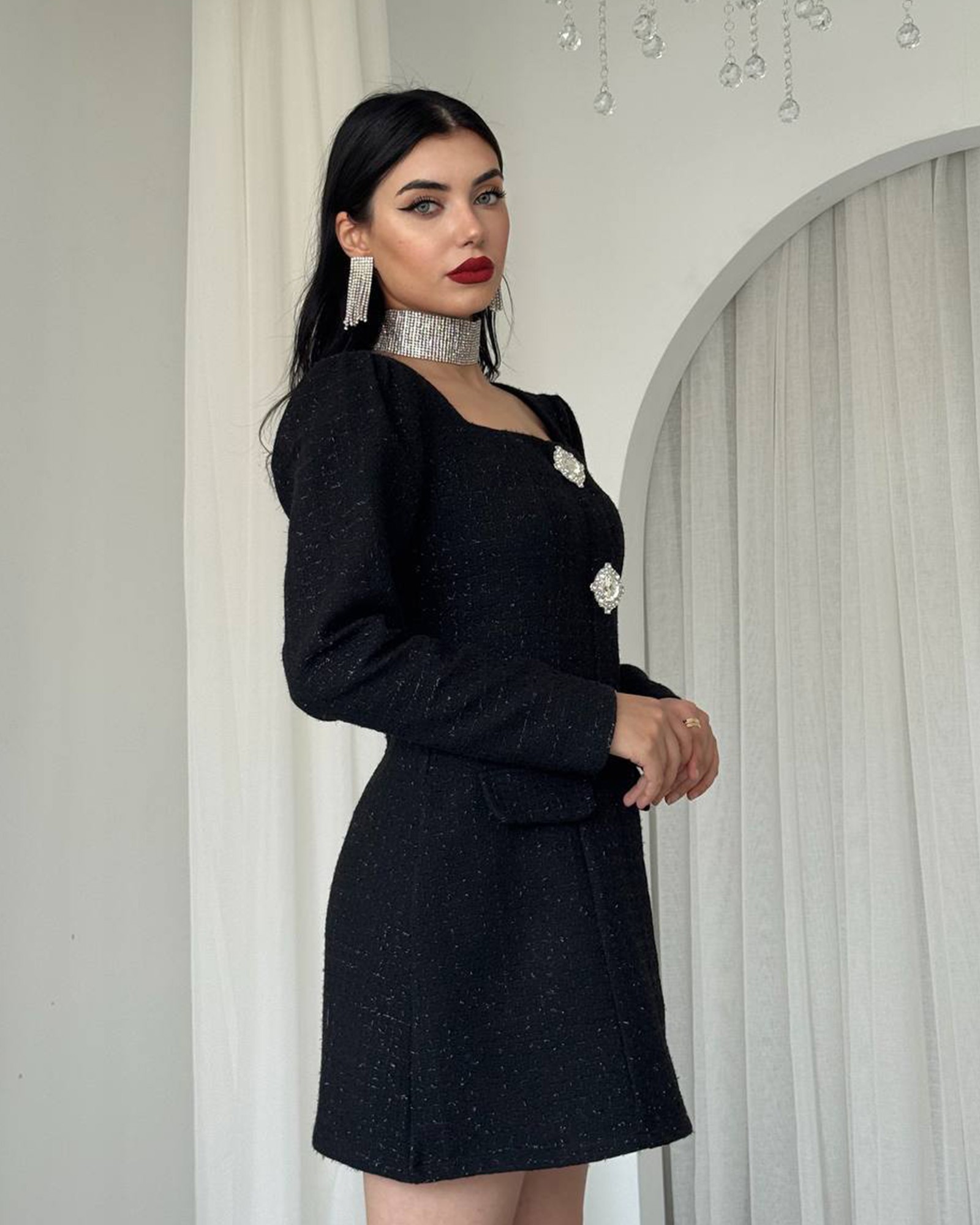 Mini haljina Lauserna - crna - Slika 2