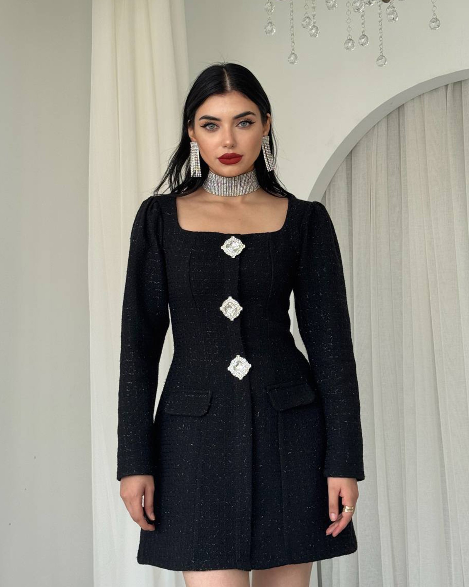 Mini haljina Lauserna - crna - Slika 4