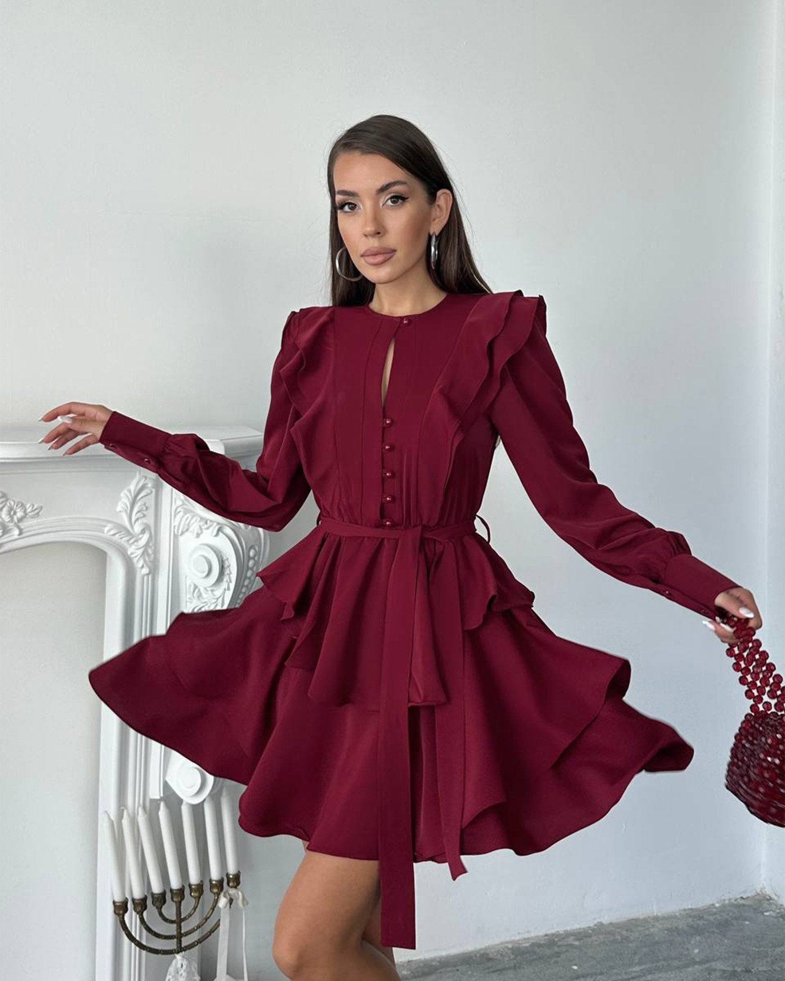 Mini haljina Hazel - bordo