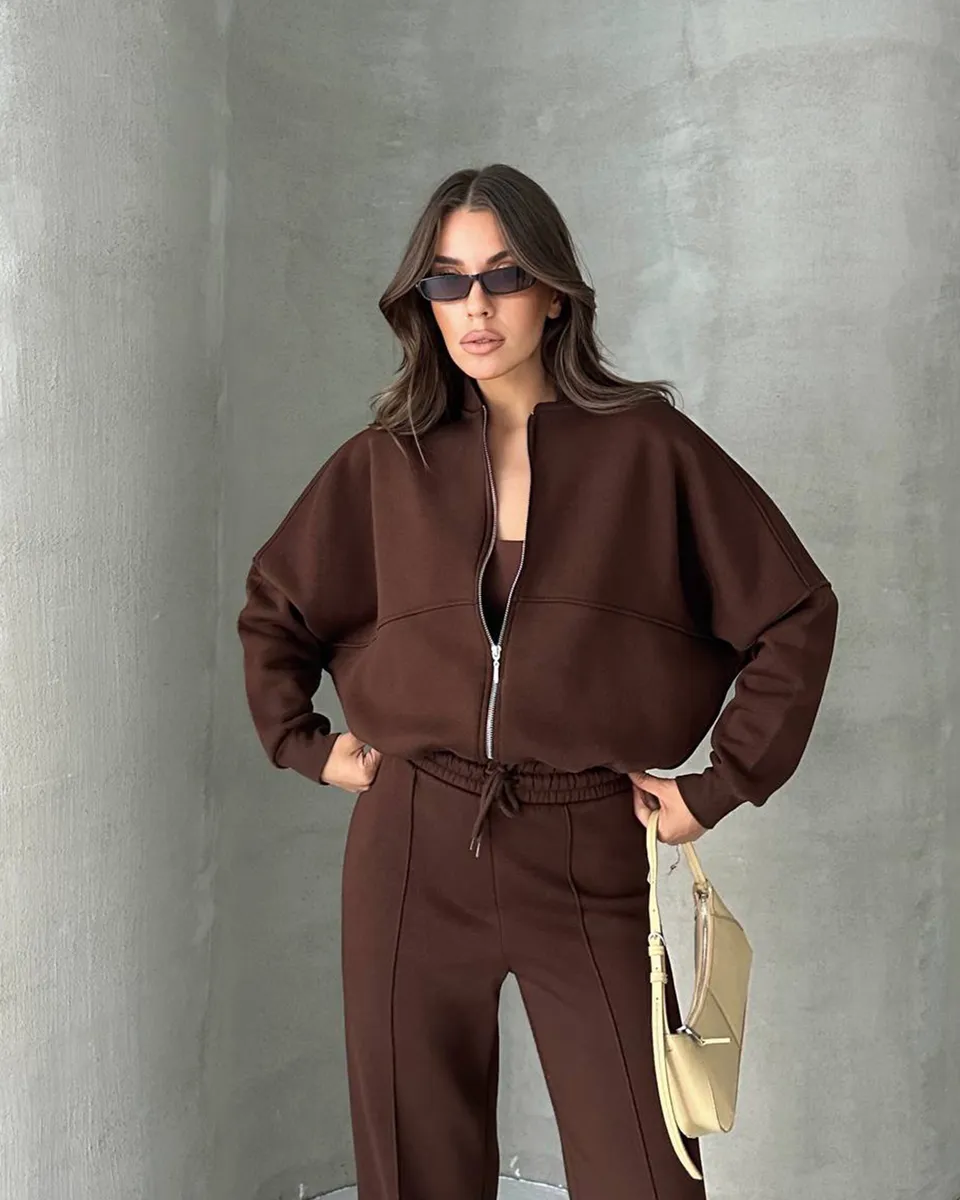 Dvodjelna termo trenerka Mars - smeđa - Slika 3