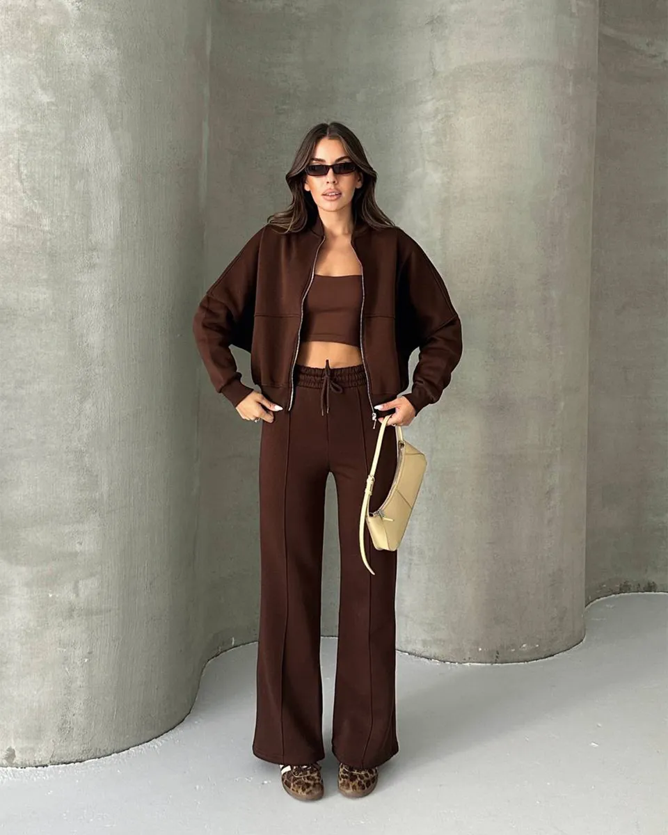 Dvodjelna termo trenerka Mars - smeđa - Slika 2