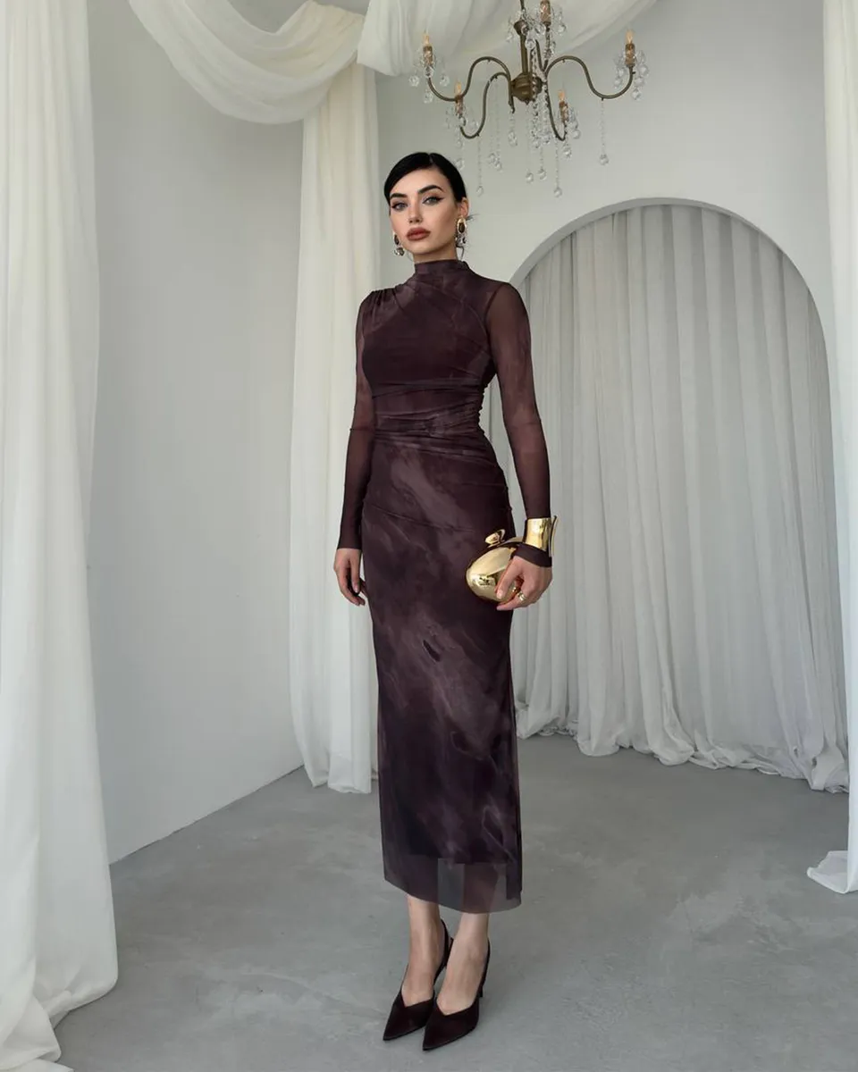 Midi haljina Glenn - smeđa - Slika 8