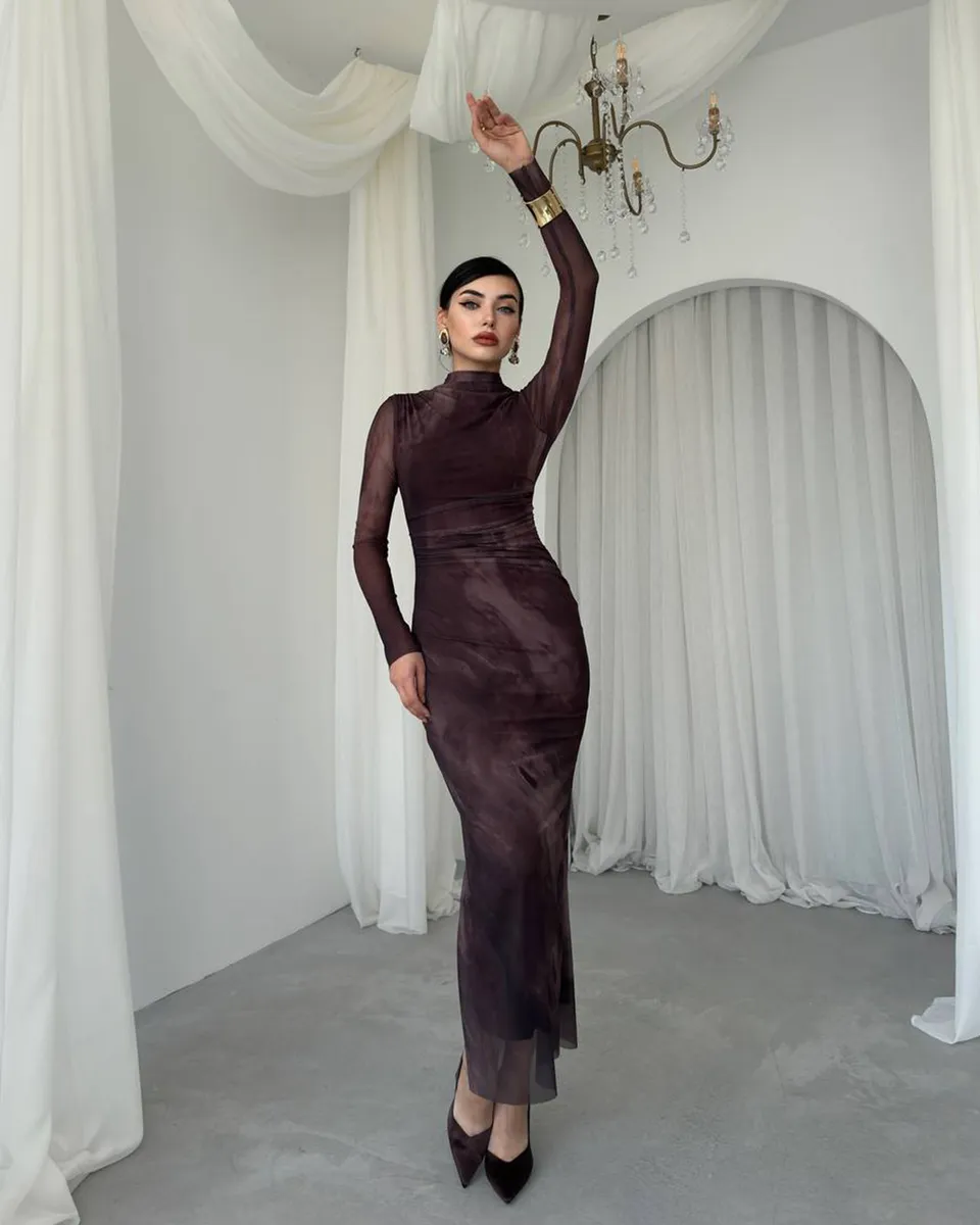 Midi haljina Glenn - smeđa - Slika 7