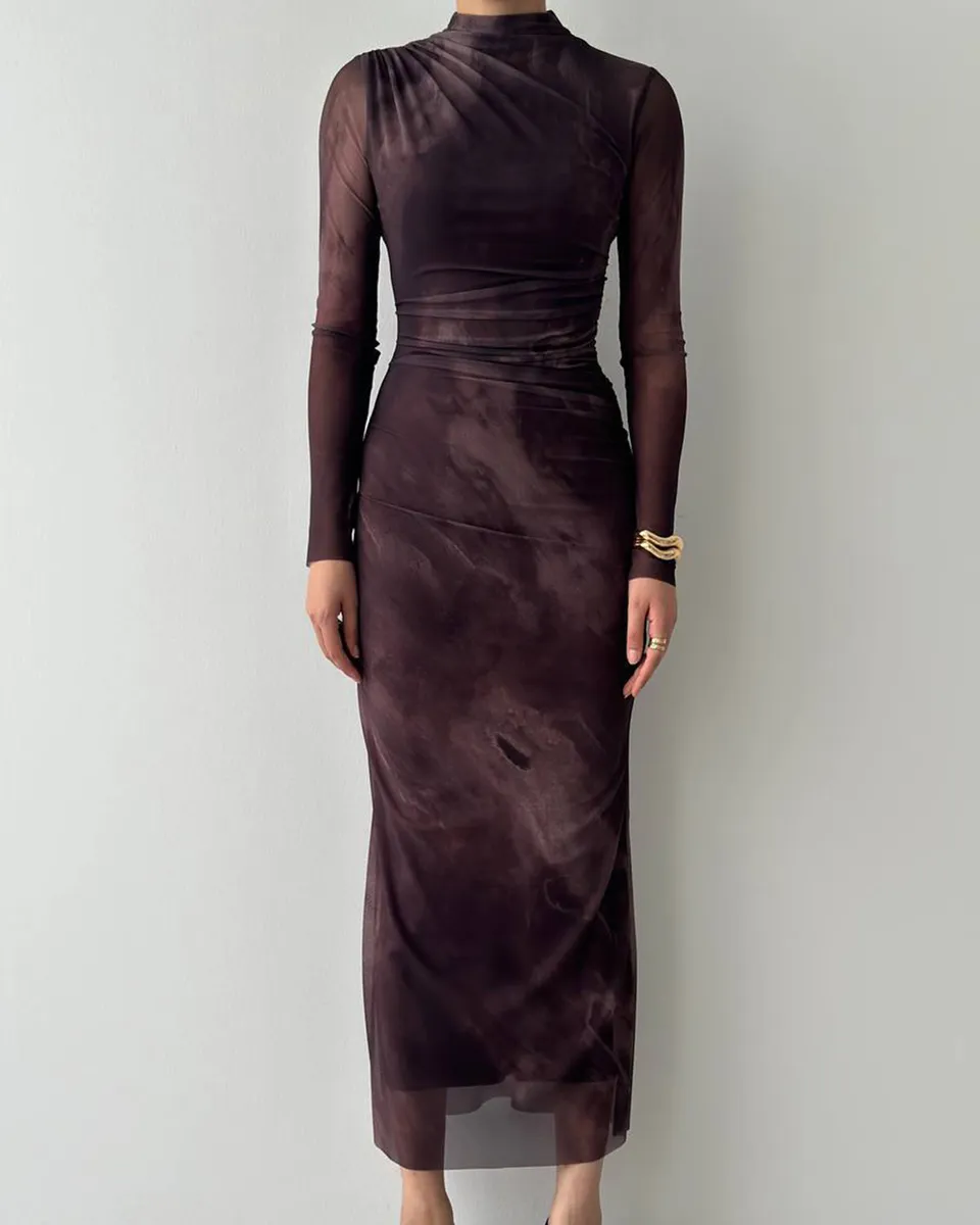 Midi haljina Glenn - smeđa - Slika 4