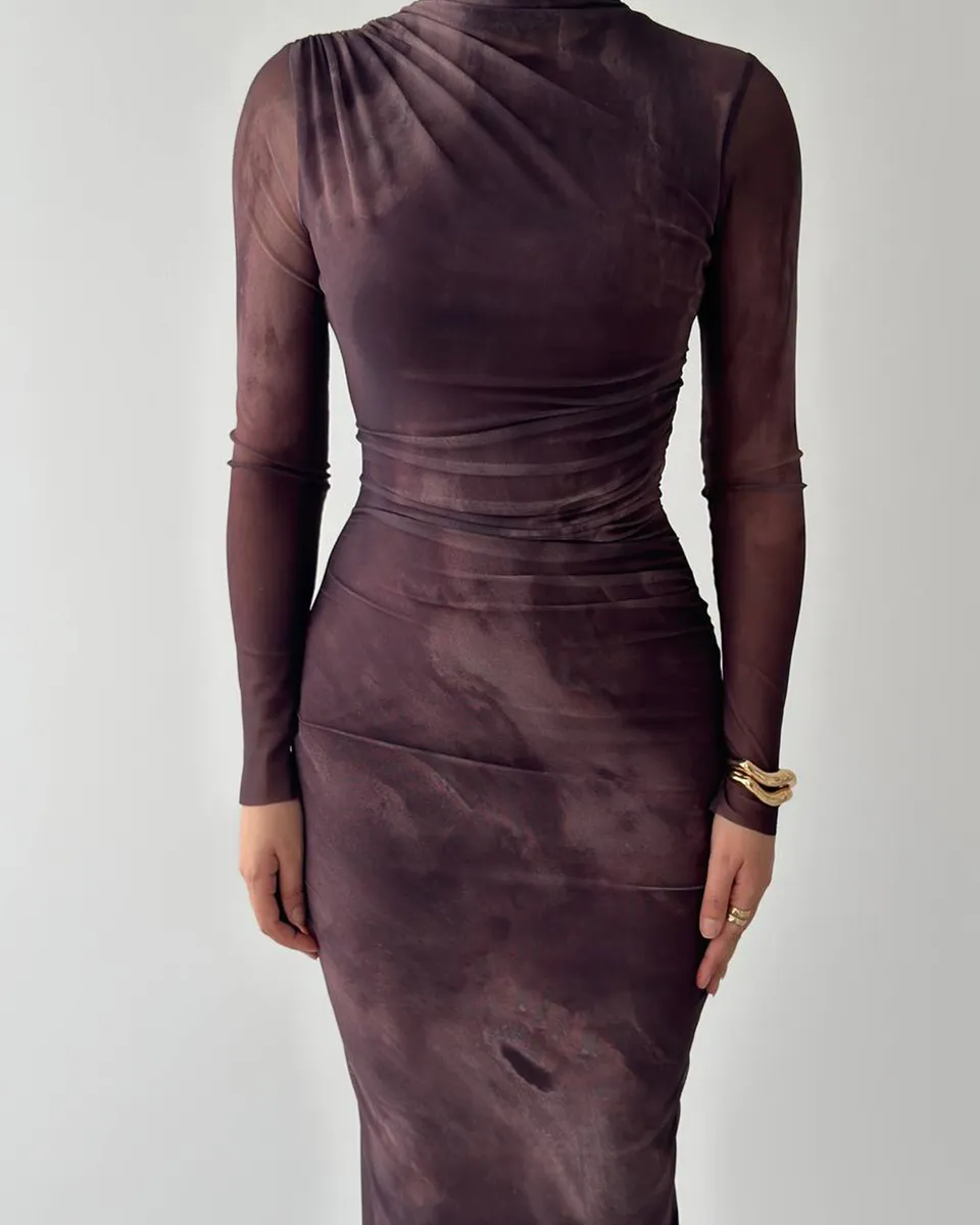 Midi haljina Glenn - smeđa - Slika 5