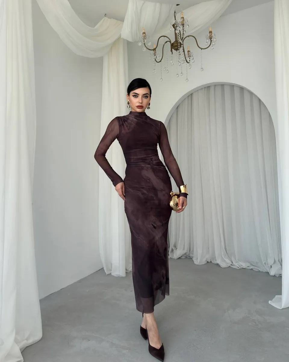 Midi haljina Glenn - smeđa - Slika 6