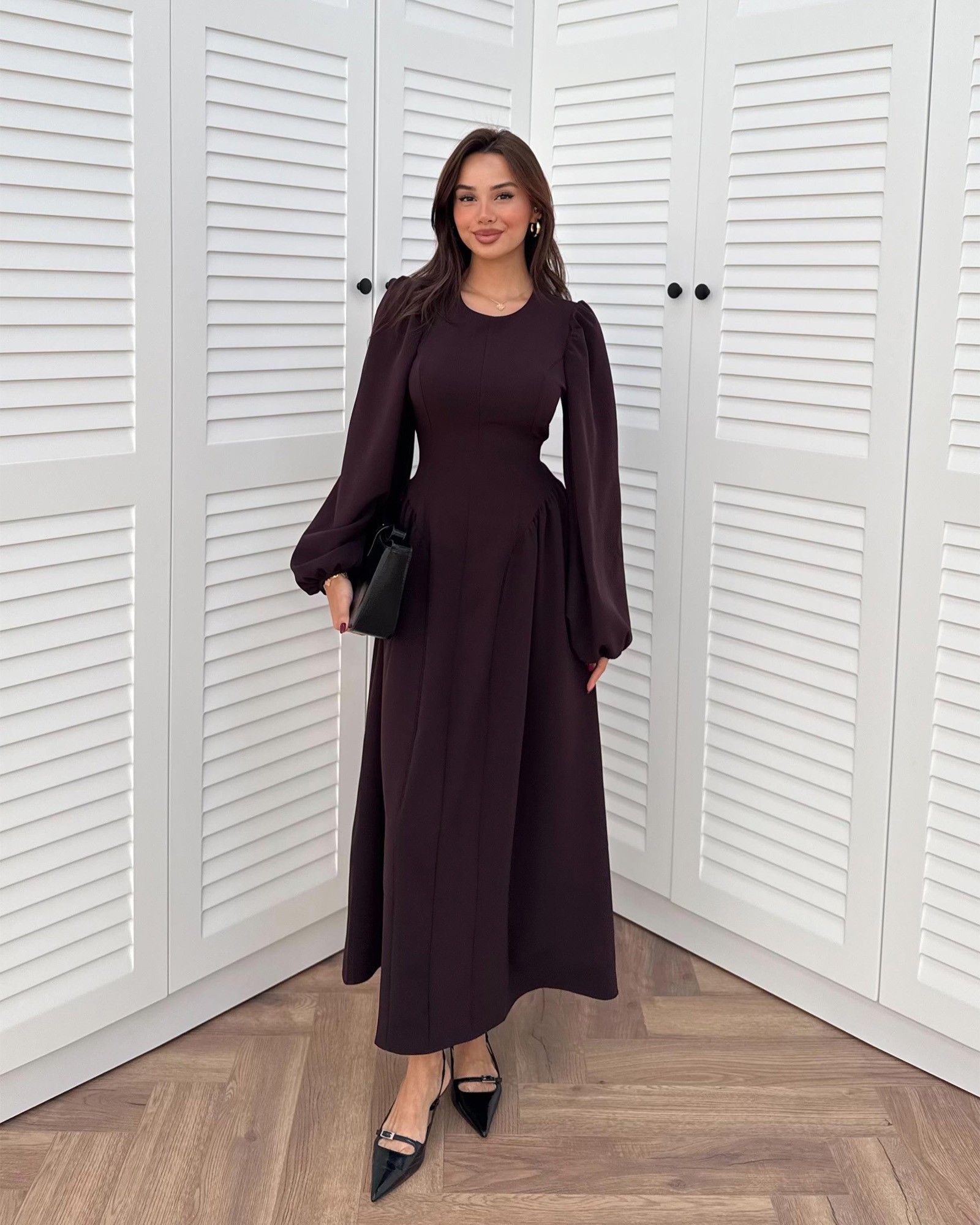 Midi haljina Costanza - smeđa 1 haljina