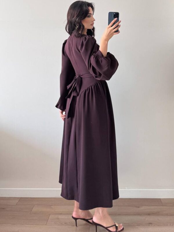 Midi haljina Costanza - smeđa 7 Lunatik