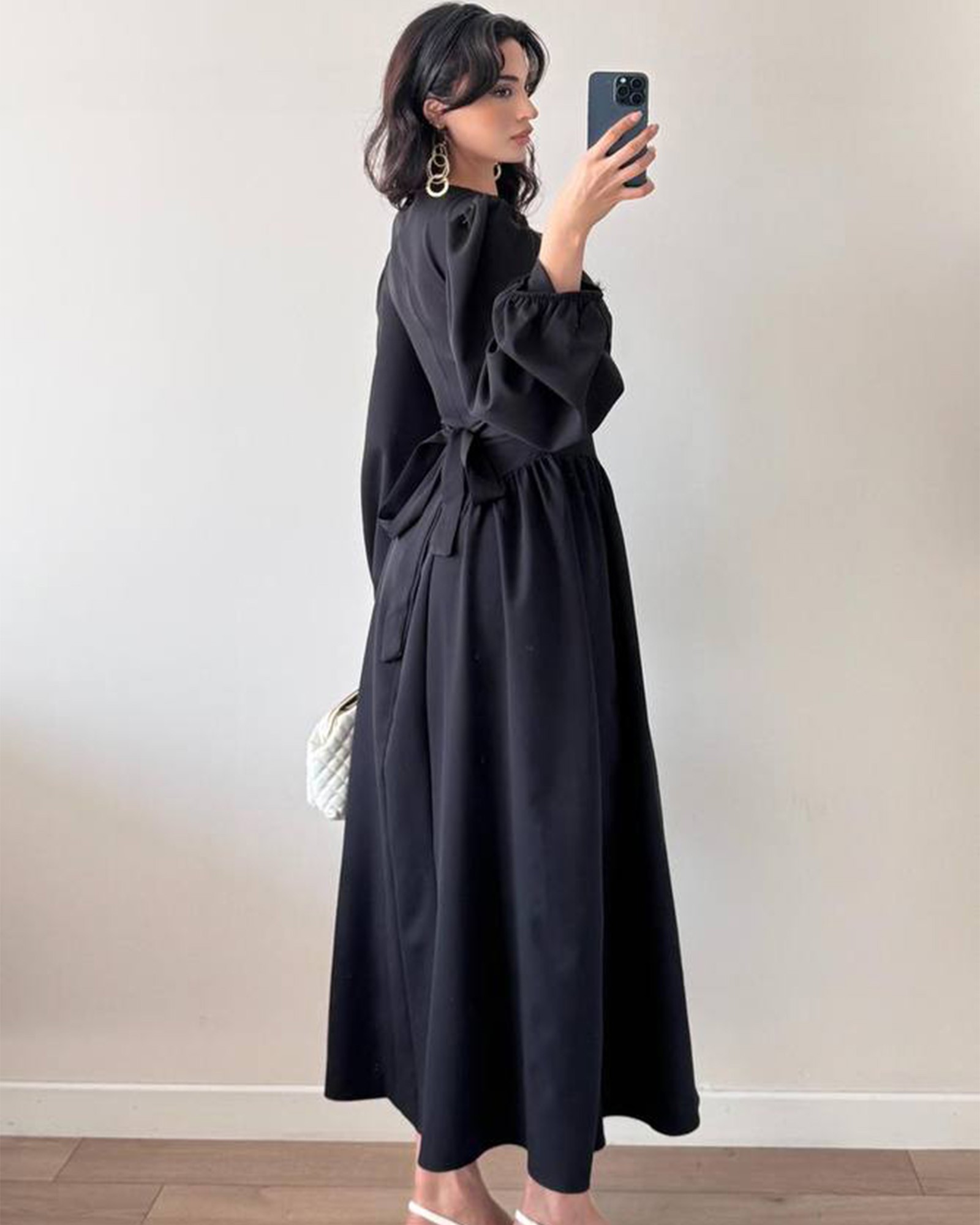 Midi haljina Costanza - crna - Slika 5