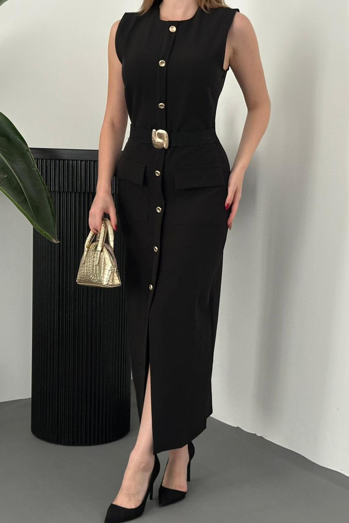 Midi haljina Caia - crna - Slika 3