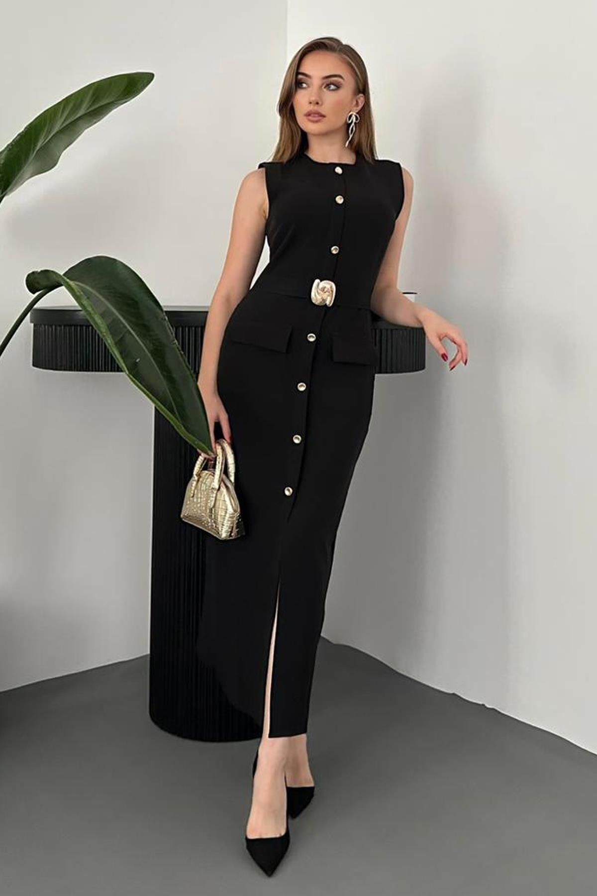 Midi haljina Caia - crna - Slika 2