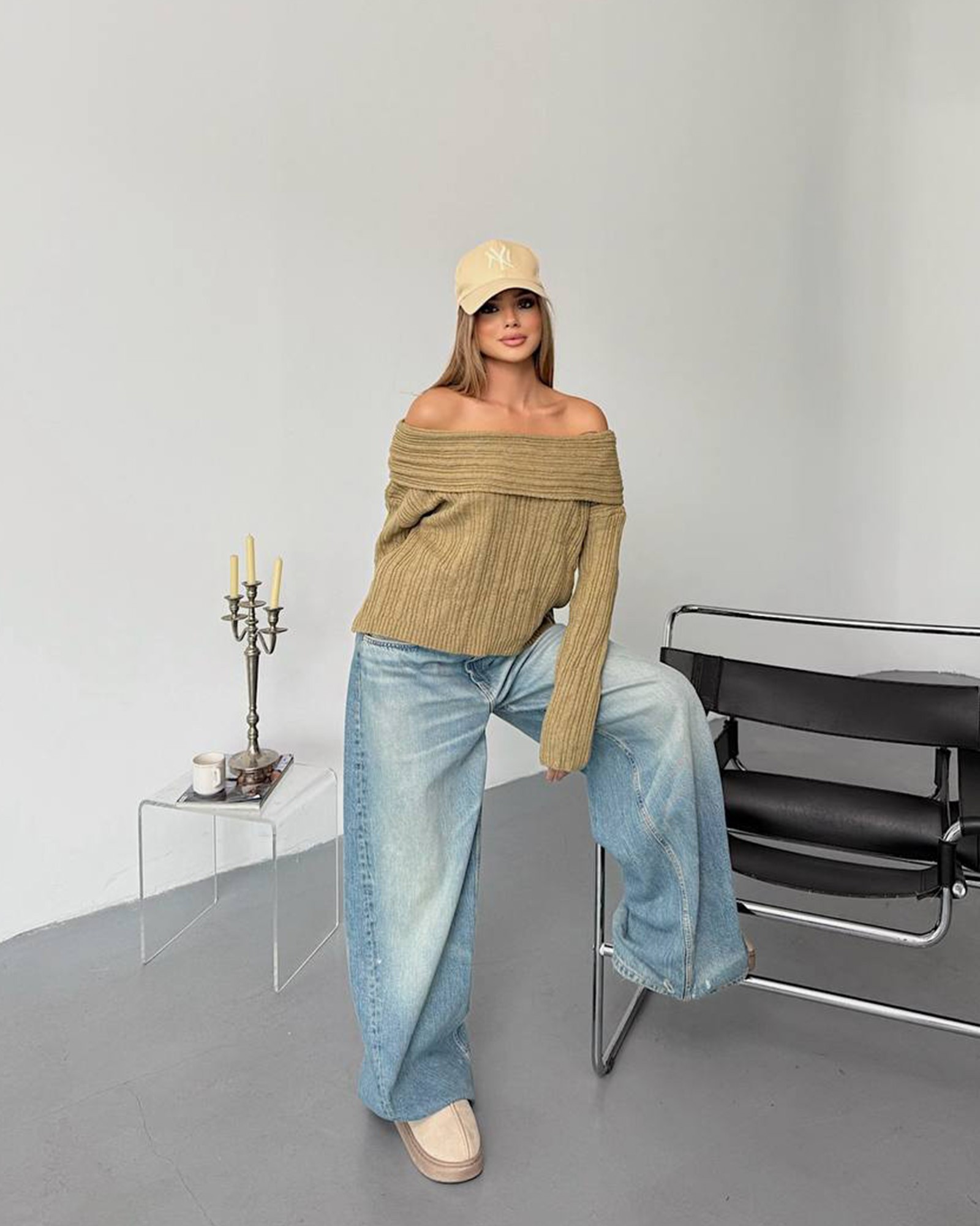 Džemper Rebecca - maslinasti - Slika 6