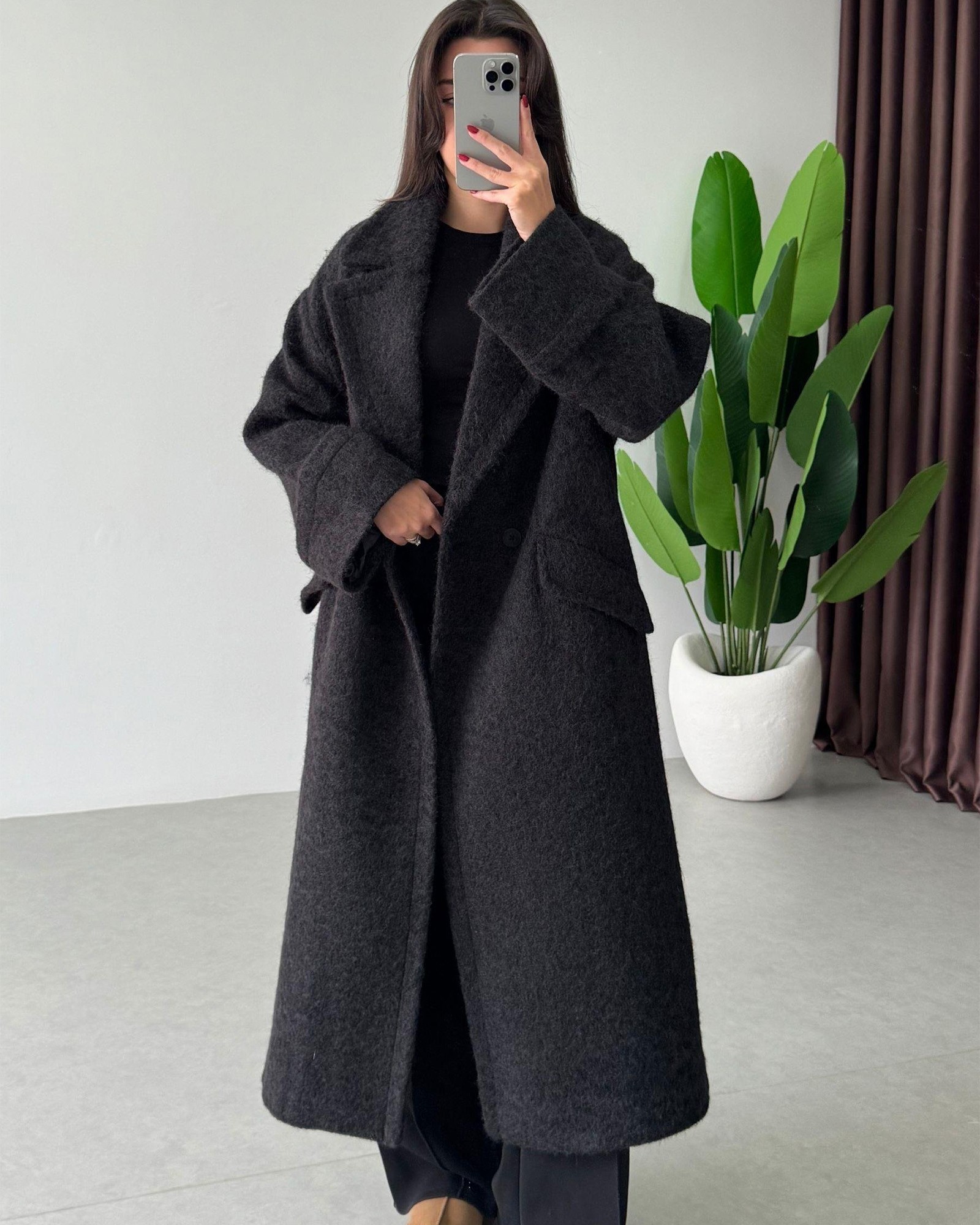 Oversize kaput Nera - crni