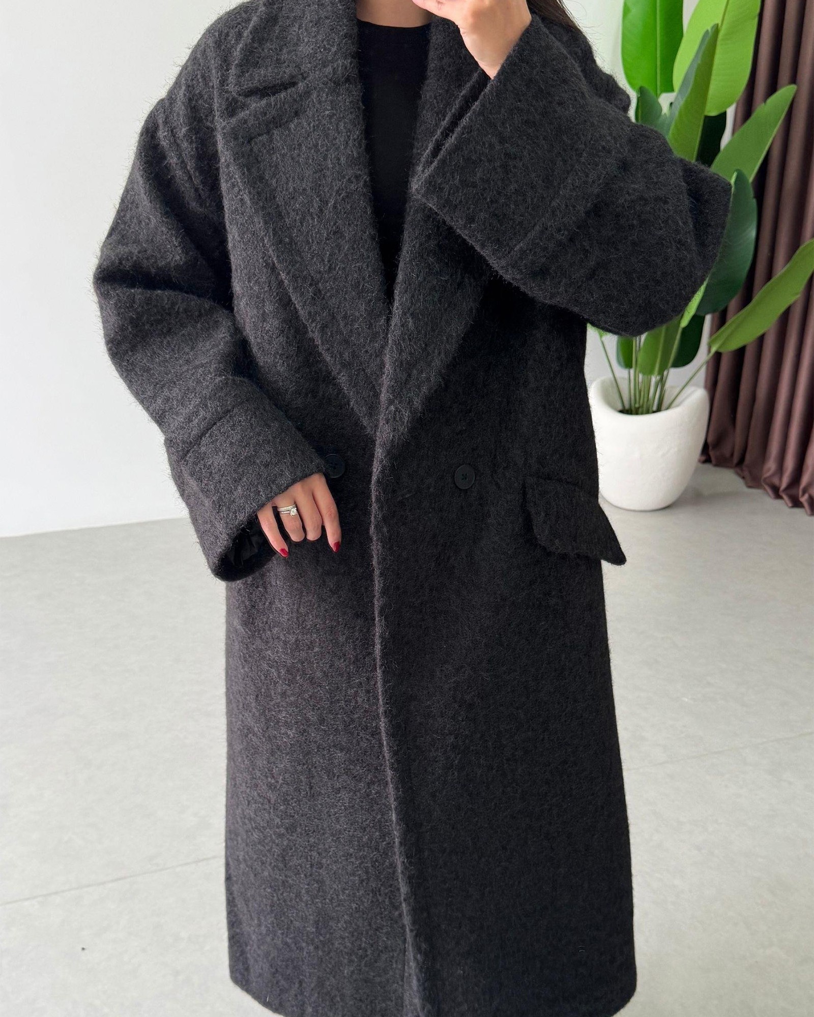 Oversize kaput Nera - crni