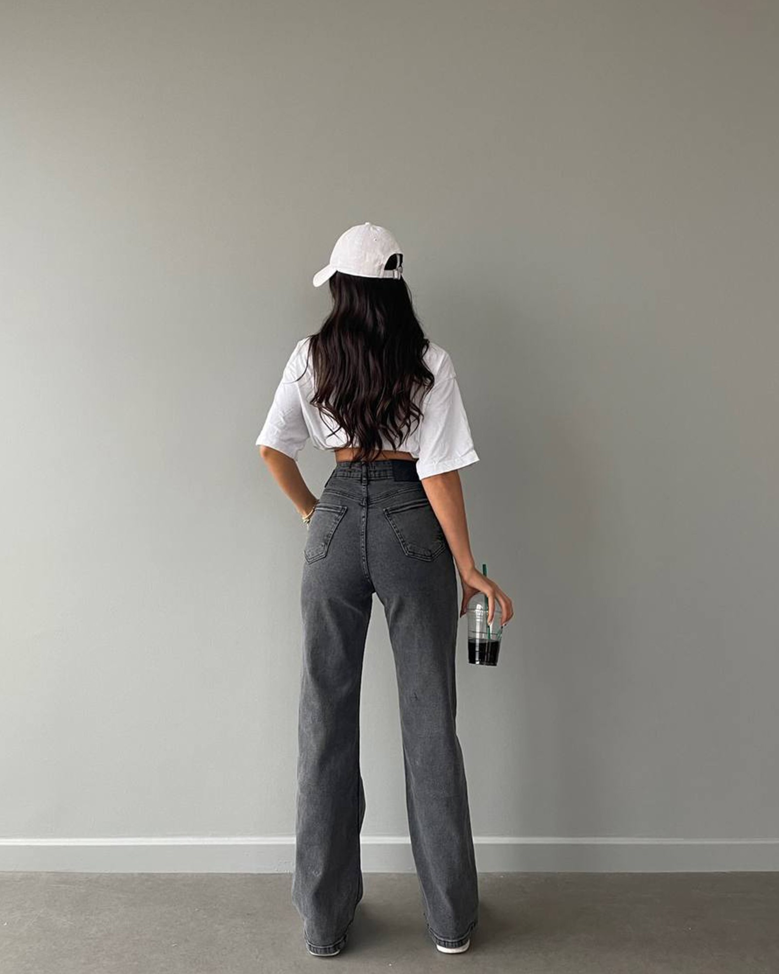 Farmerice široka nogavica Rowan - sive - Slika 3