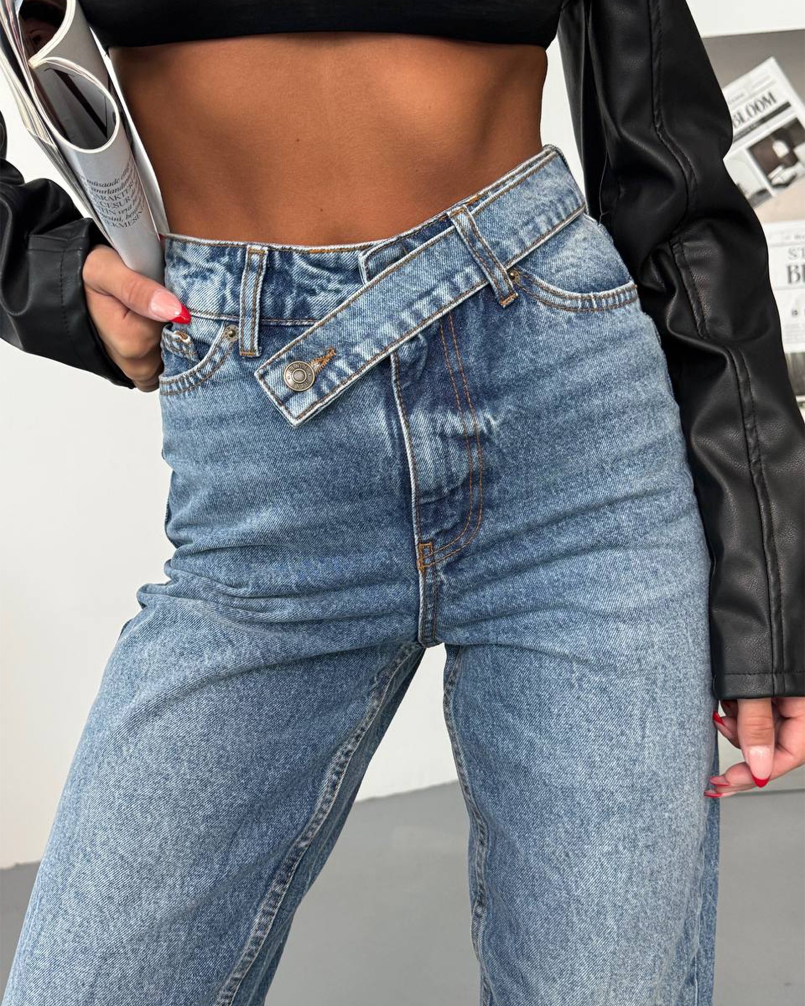 Farmerice mom kroja River - tamni teksas - Slika 5