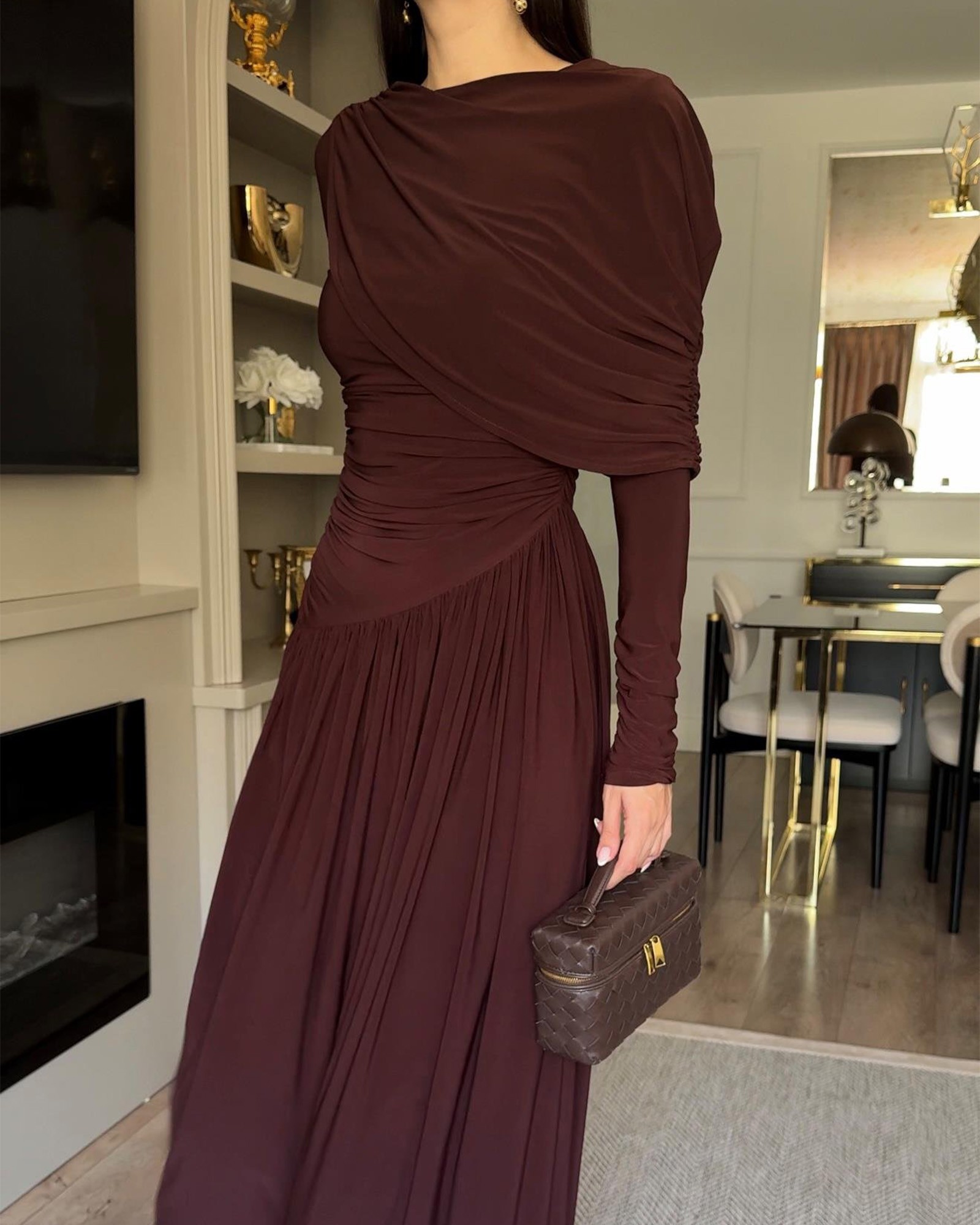 Midi haljina Ruth - smeđa - Slika 2