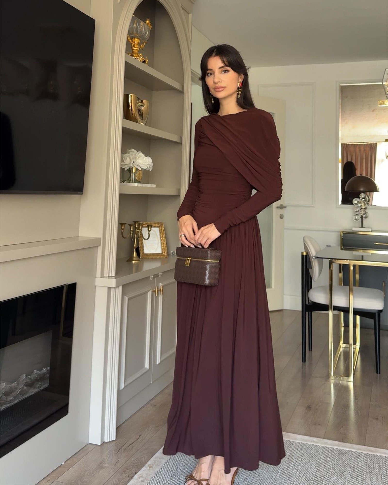 Midi haljina Ruth - smeđa - Slika 3