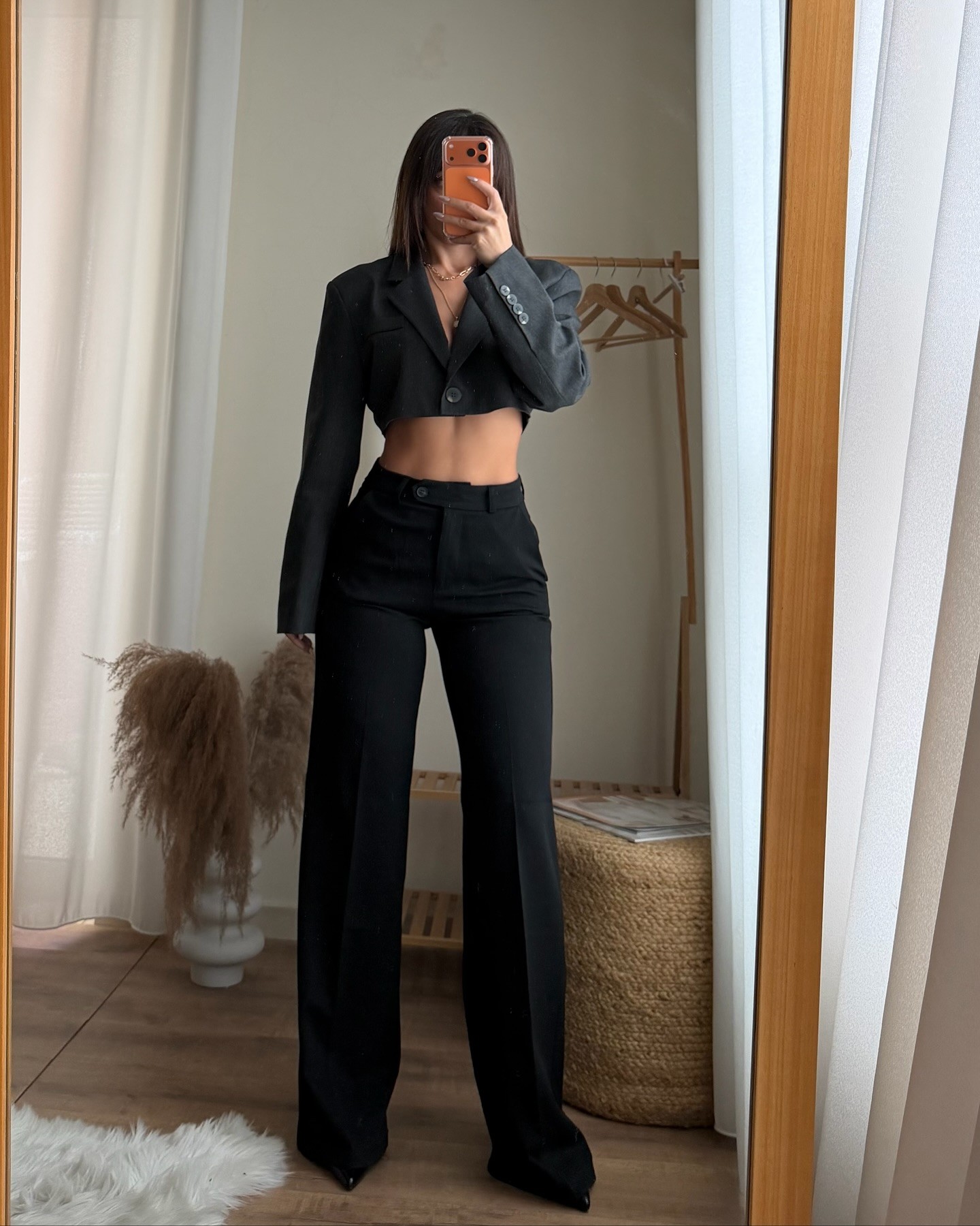 Palazzo hlače Rosanna - crne - Slika 4