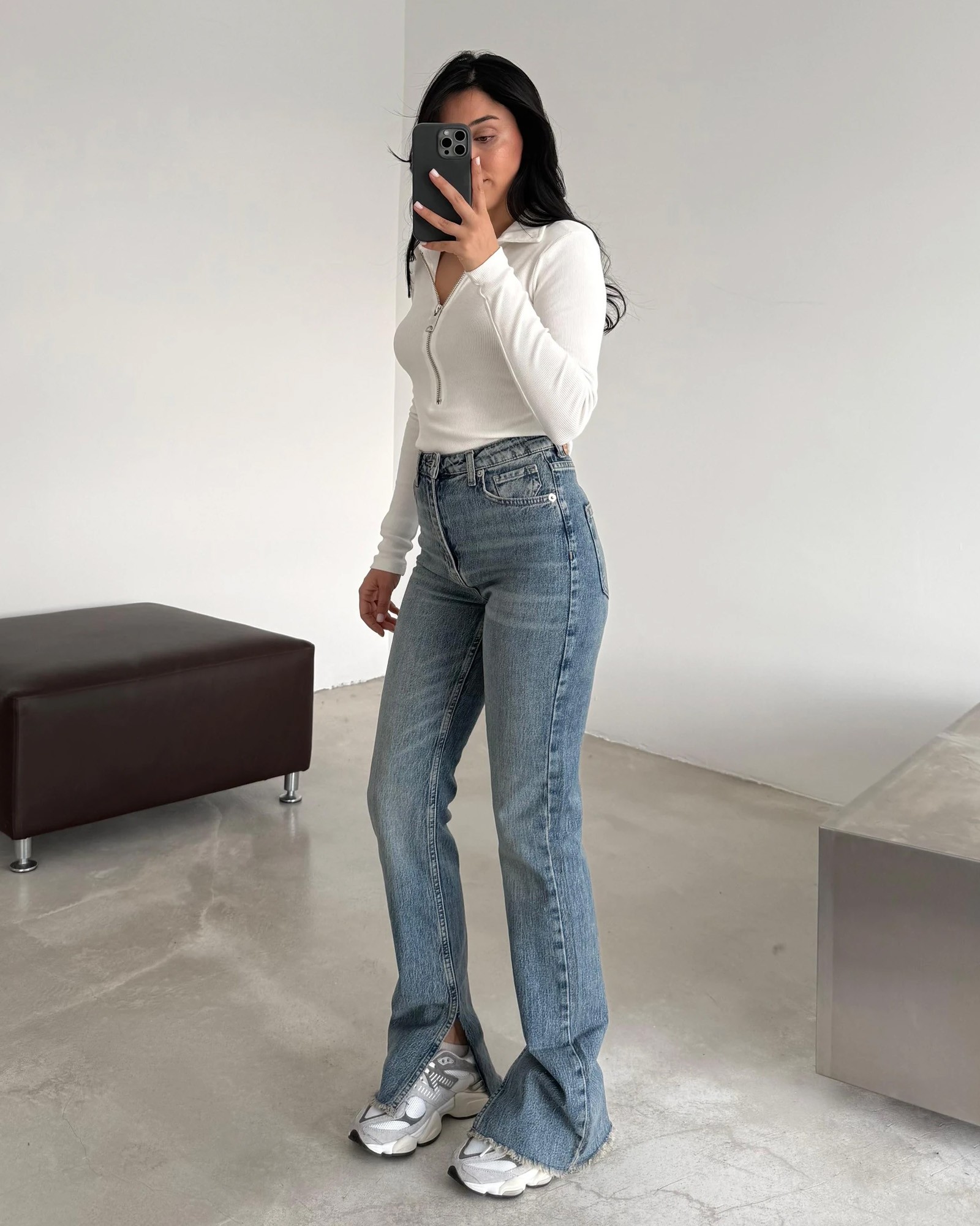 Farmerice slim flare kroja Nandini - svijetli teksas - Slika 2