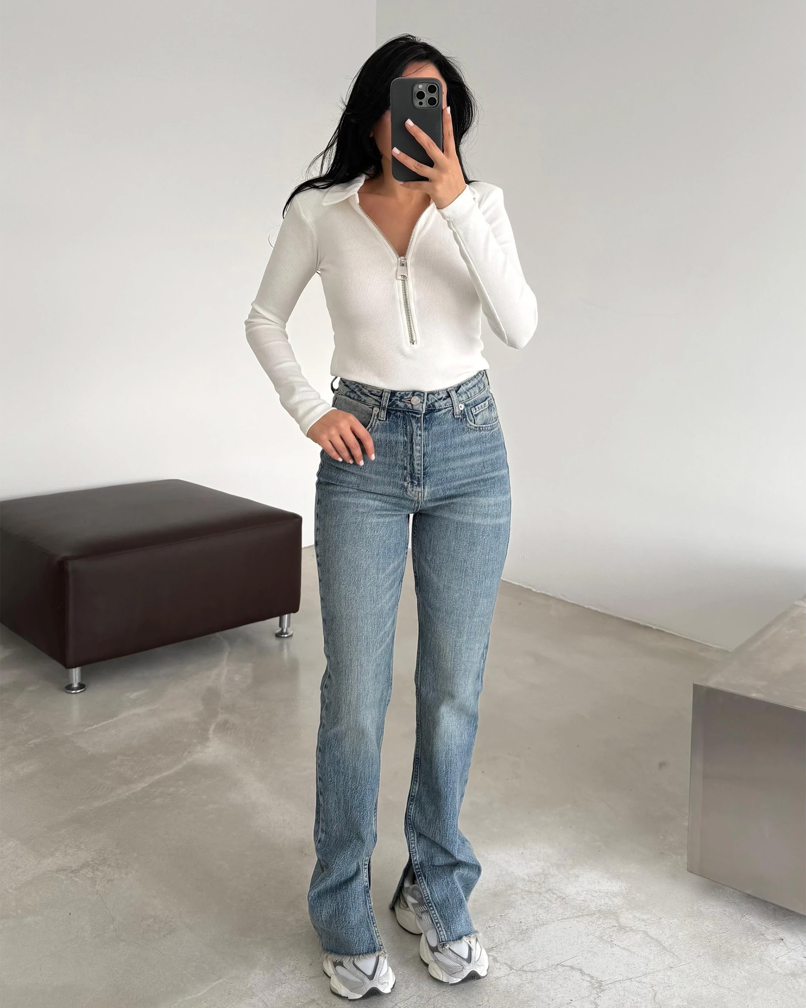 Farmerice slim flare kroja Nandini - svijetli teksas - Slika 4