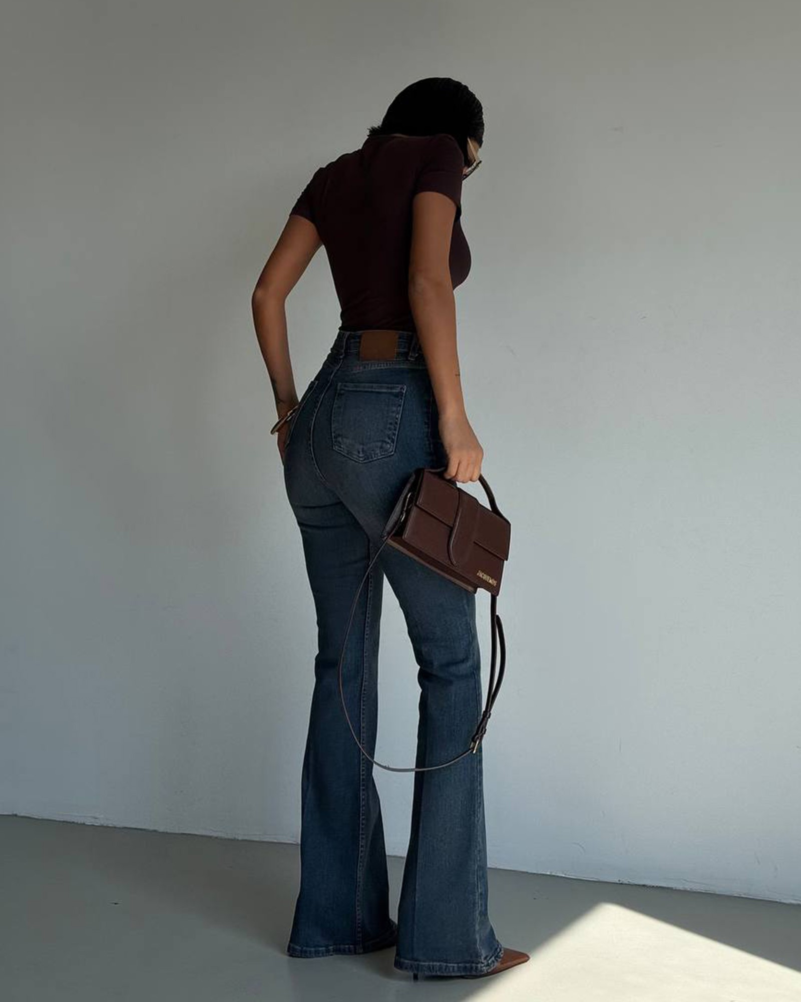 Farmerice flare kroja Casidy - tamni teksas - Slika 4