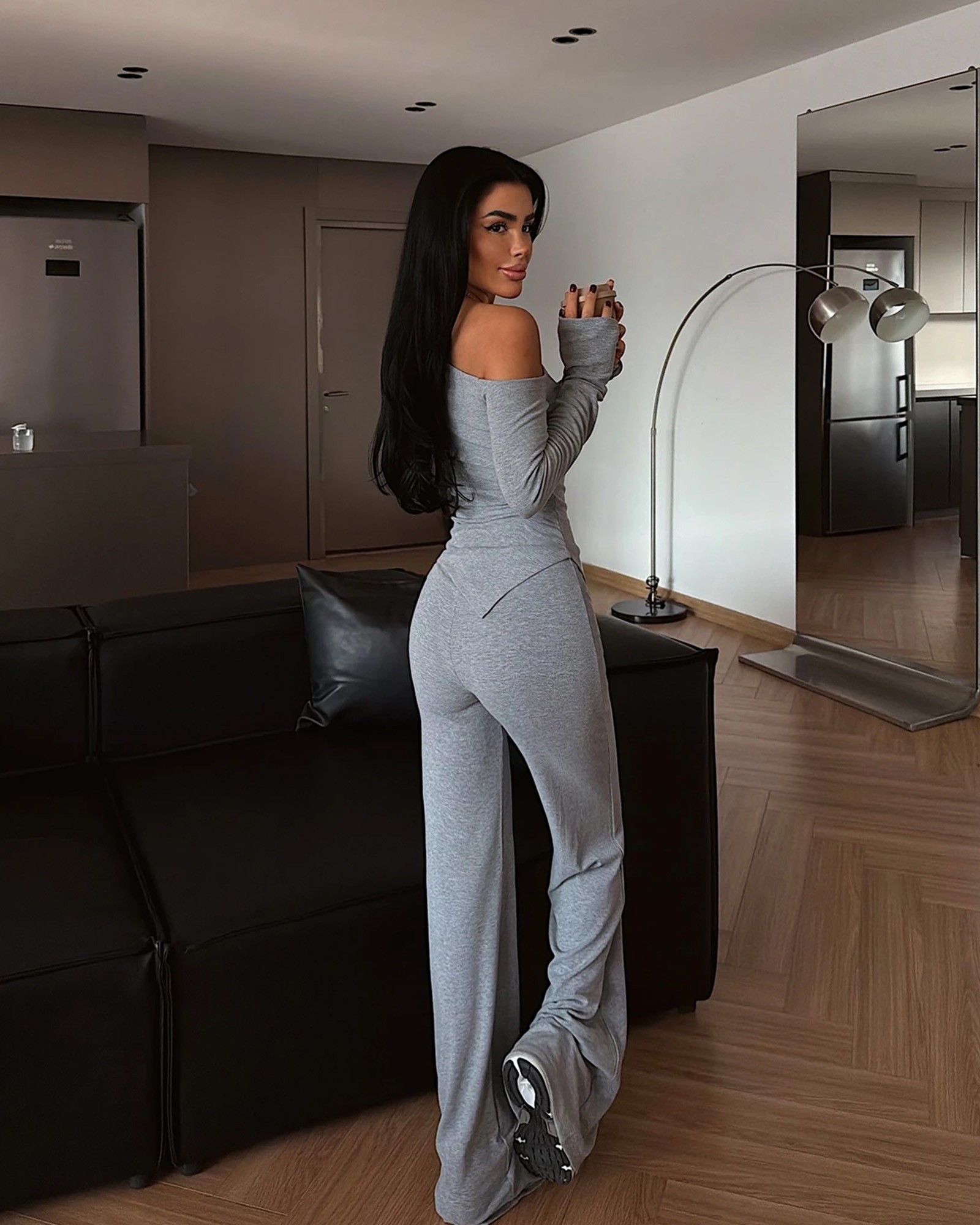 Dvodjelni set Kendrick - sivi - Slika 2