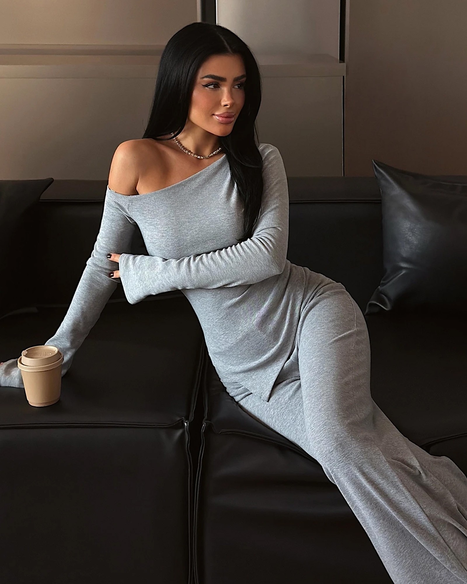 Dvodjelni set Kendrick - sivi - Slika 4