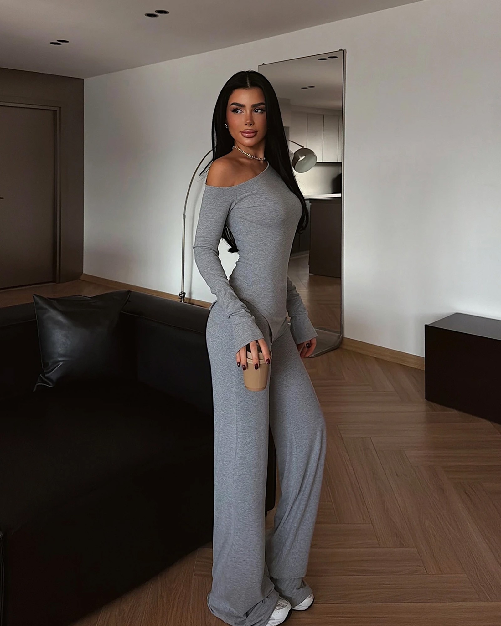 Dvodjelni set Kendrick - sivi - Slika 3