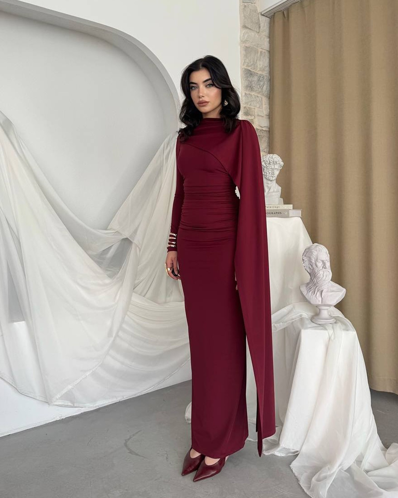 Maxi haljina Celandine - bordo - Slika 6