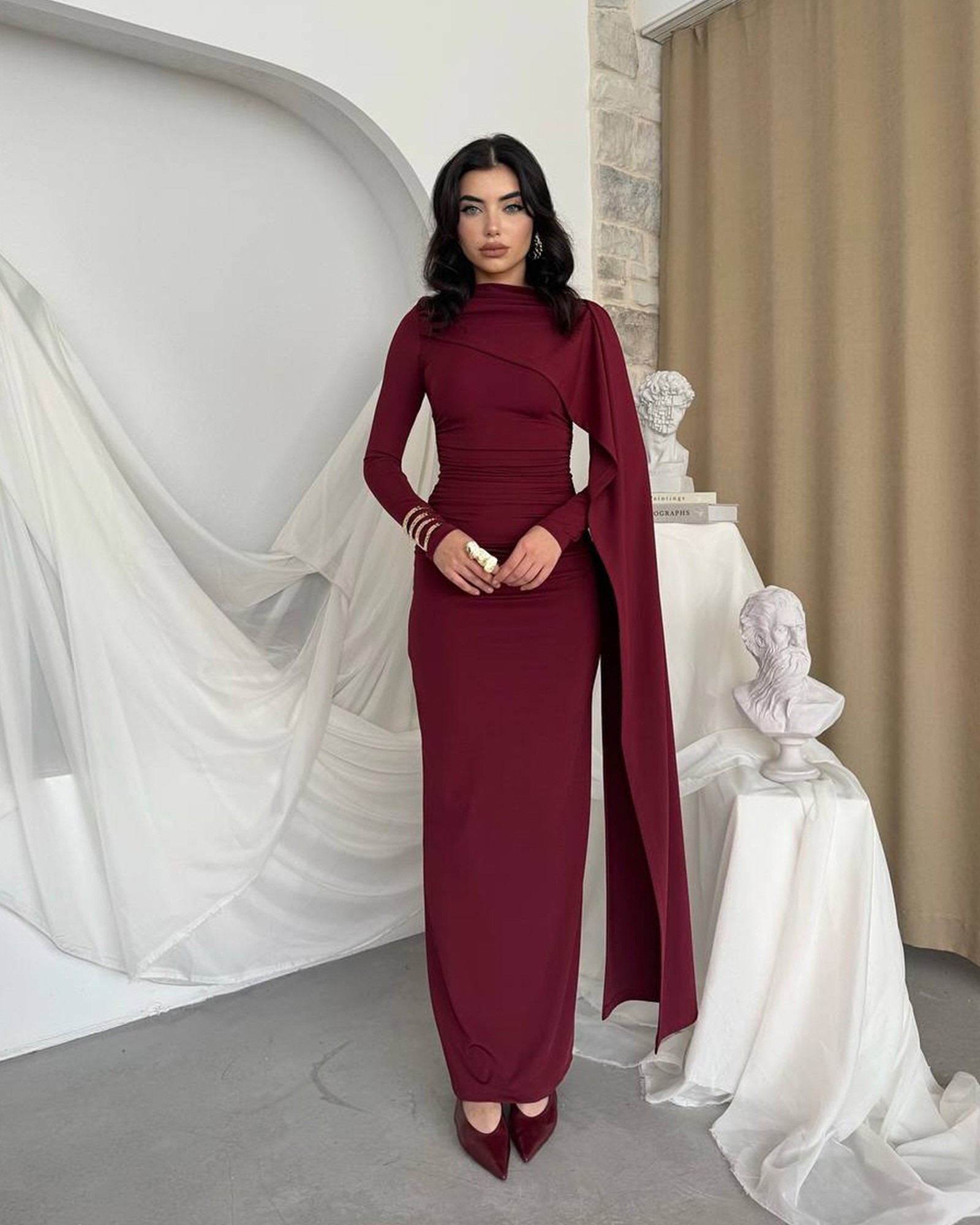 Maxi haljina Celandine - bordo - Slika 11