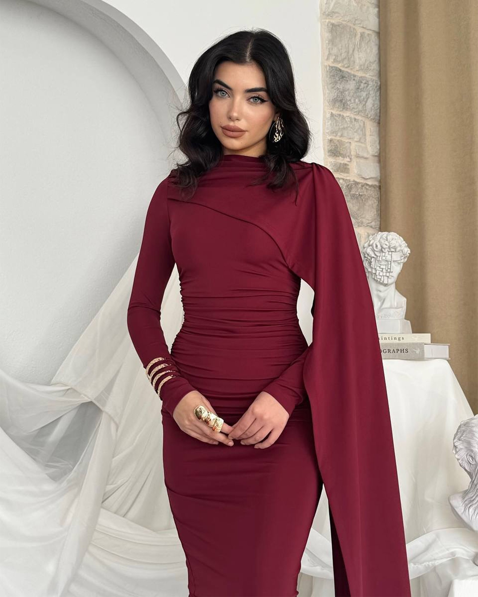 Maxi haljina Celandine - bordo - Slika 8