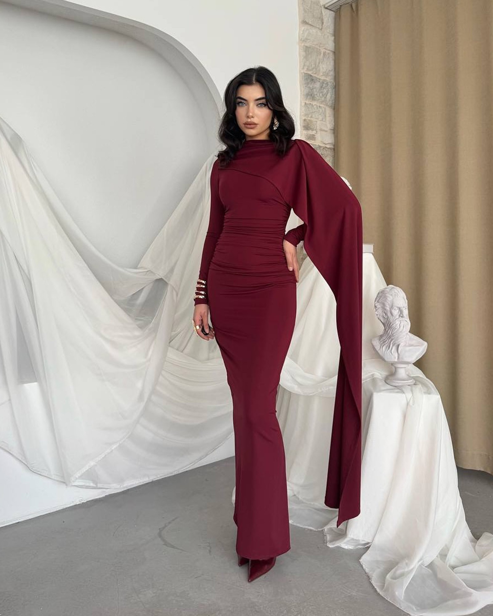 Maxi haljina Celandine - bordo - Slika 3