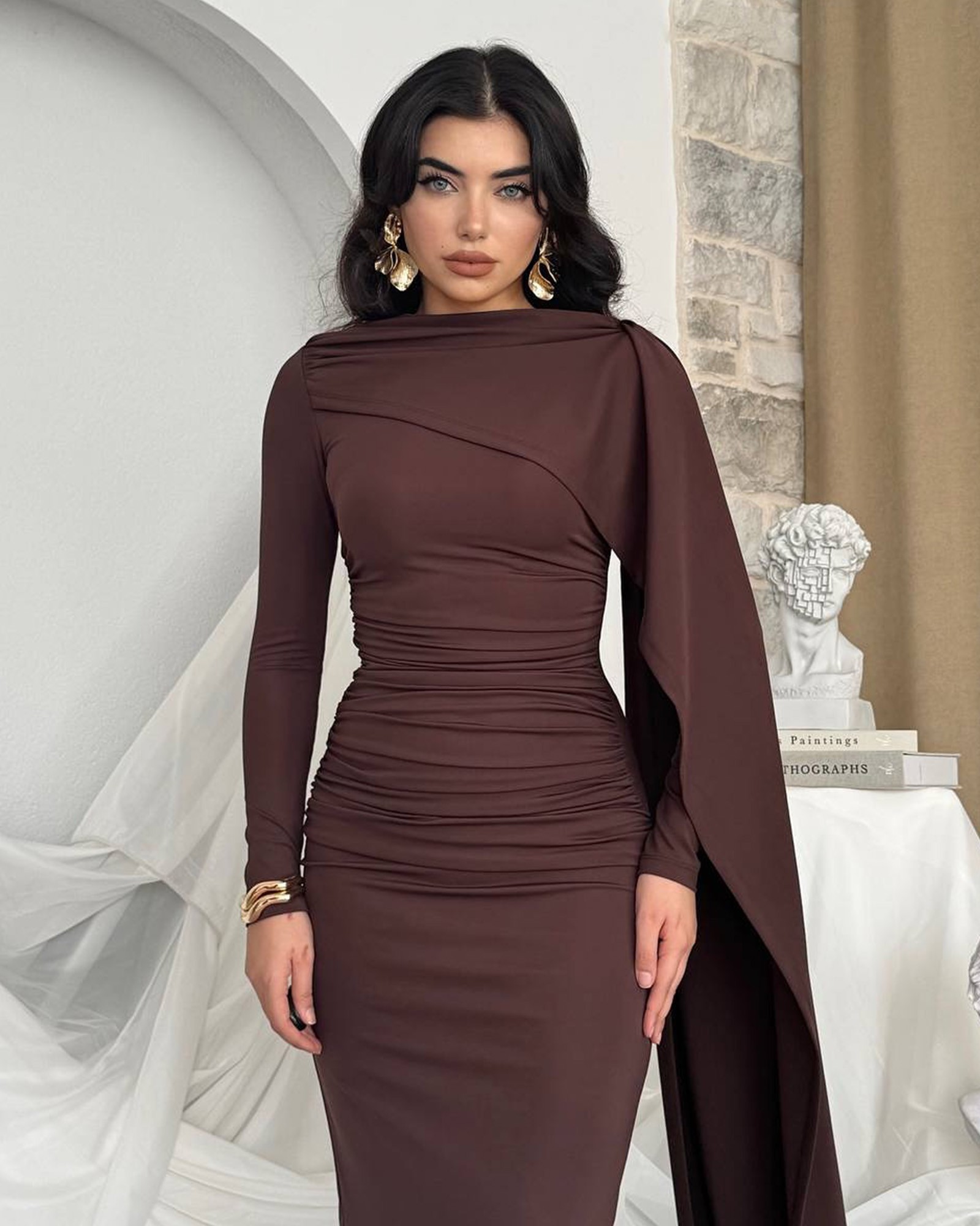 Maxi haljina Celandine - smeđa - Slika 3