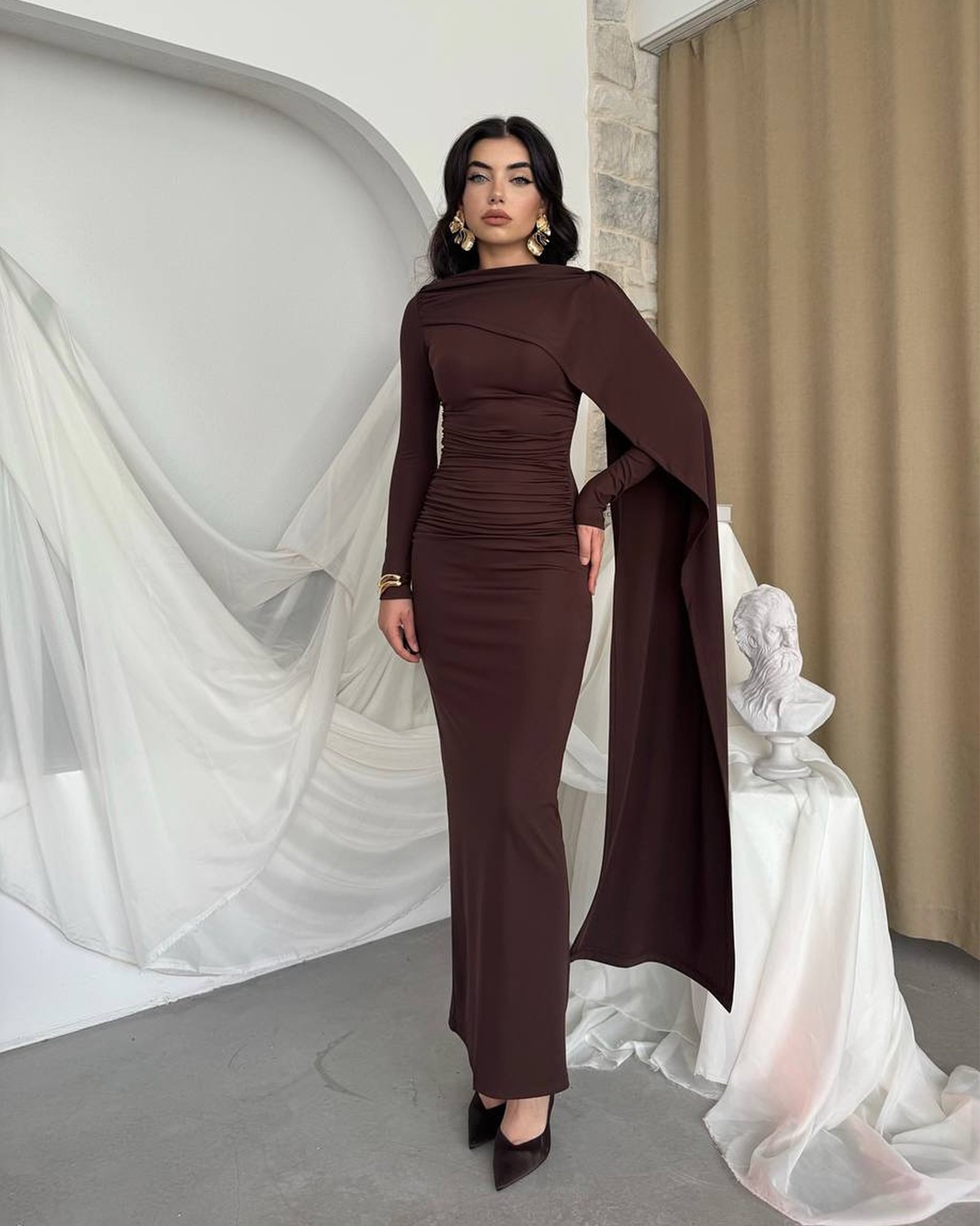 Maxi haljina Celandine - smeđa - Slika 6