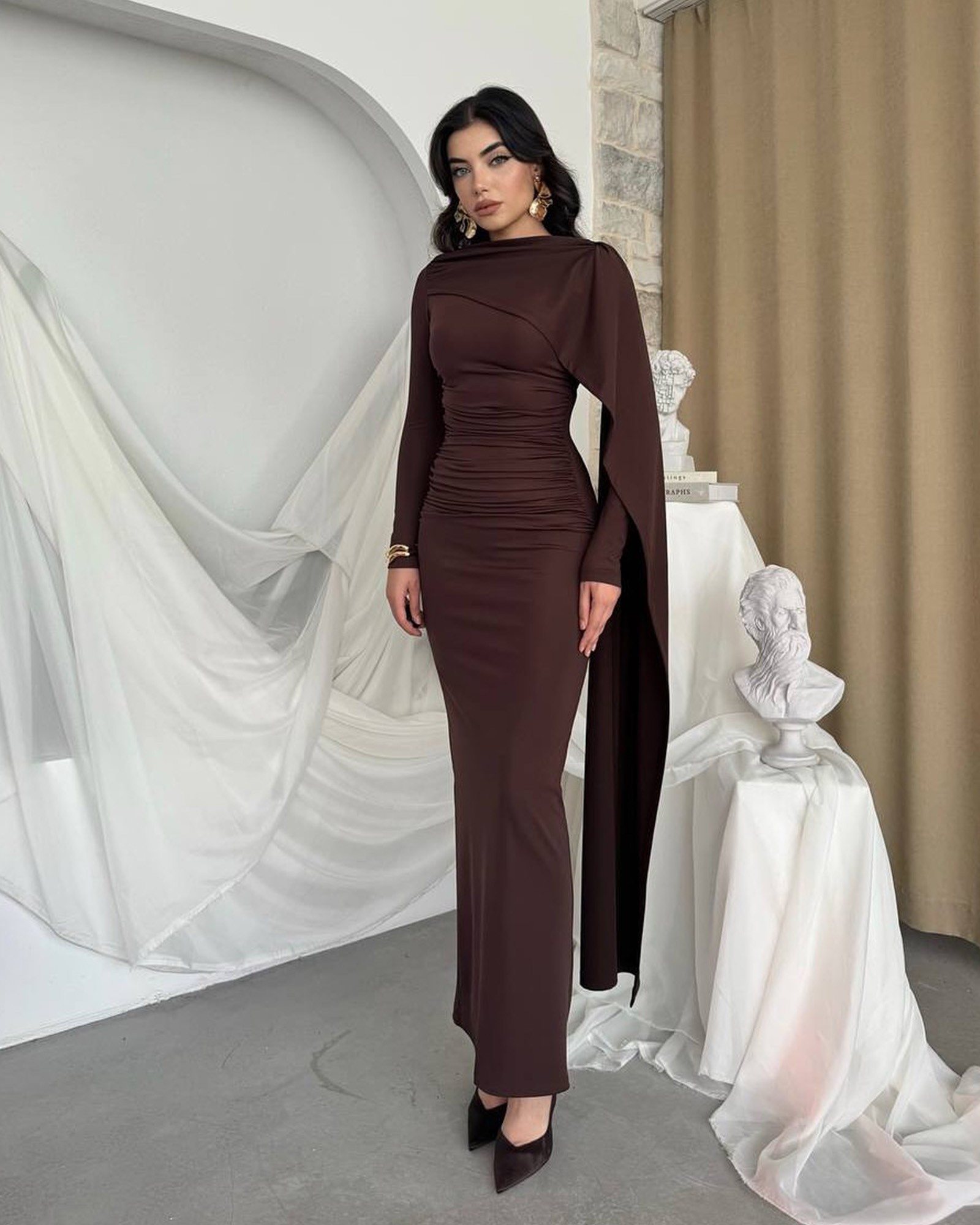 Maxi haljina Celandine - smeđa - Slika 11